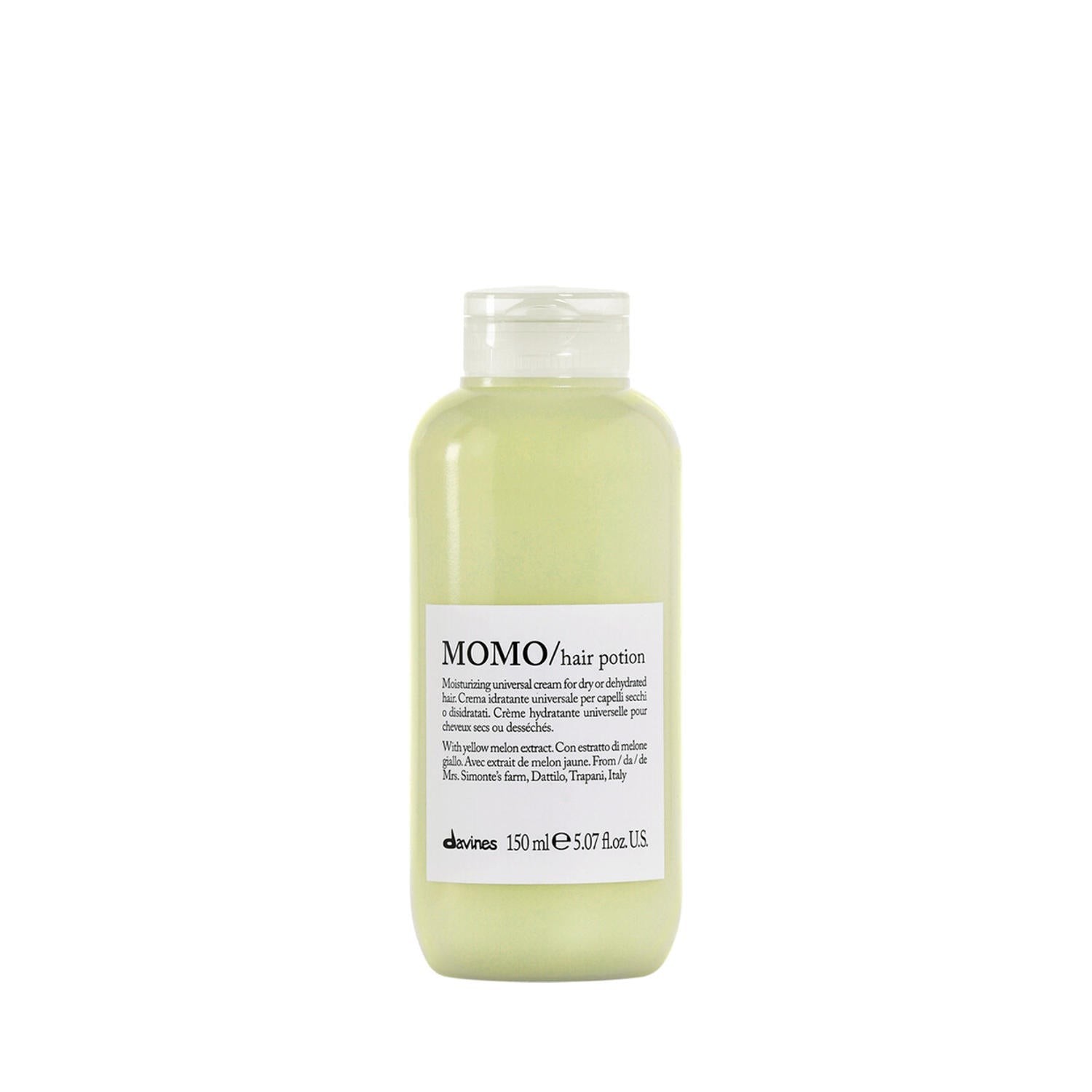 Bottle of Davines MOMO Potion Moisturizing Leave-In Spray 150mL