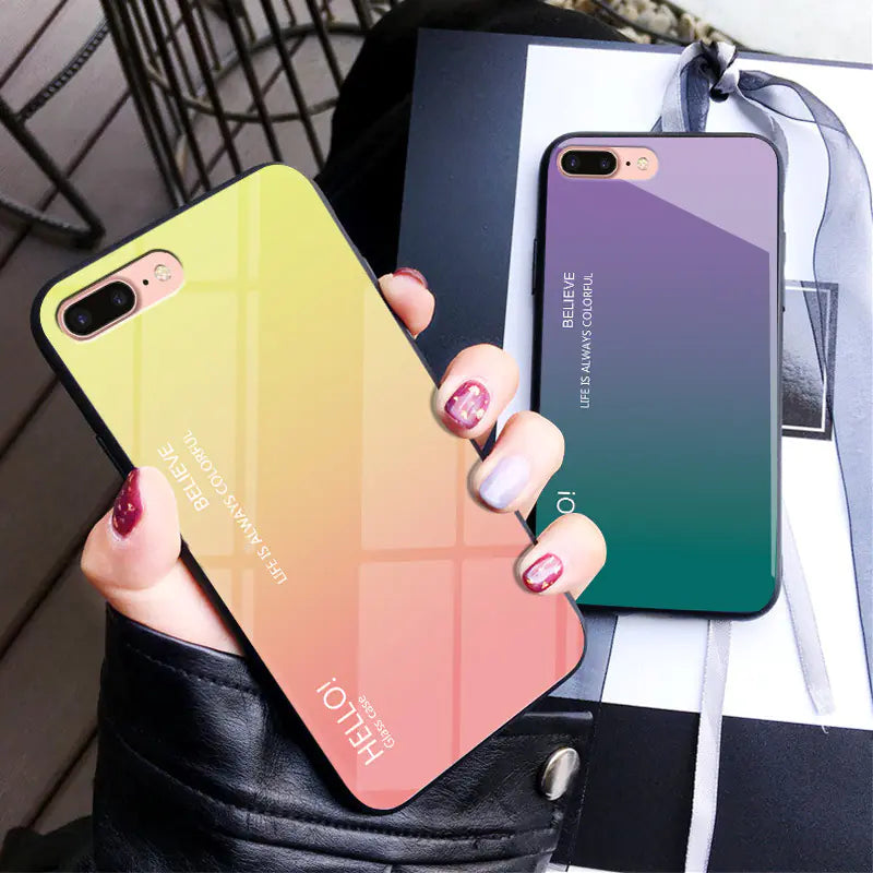 Gradient Glass Phone Case - Hello Design