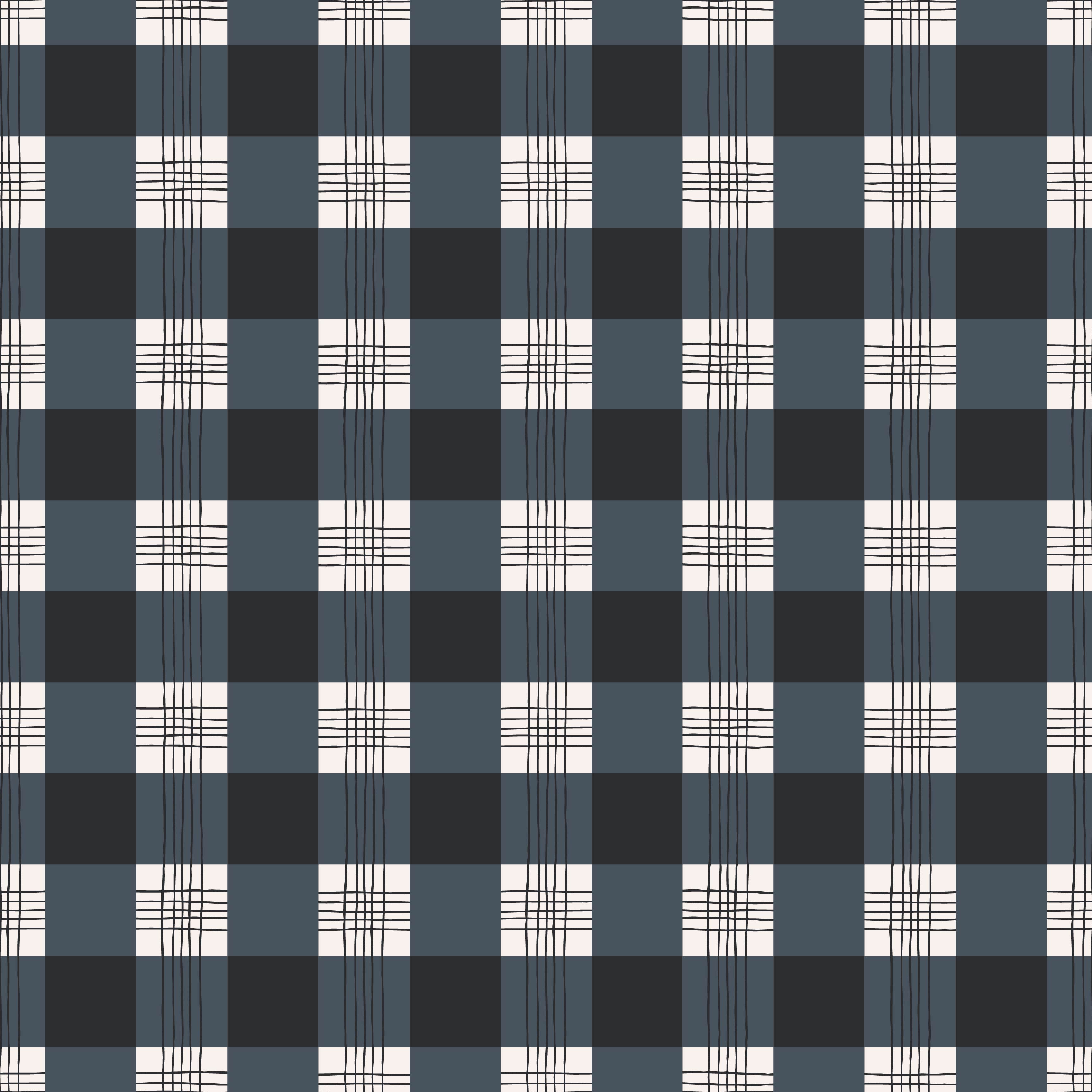 Declan Plaid Removable Wallpaper in Charcoal and Off-White