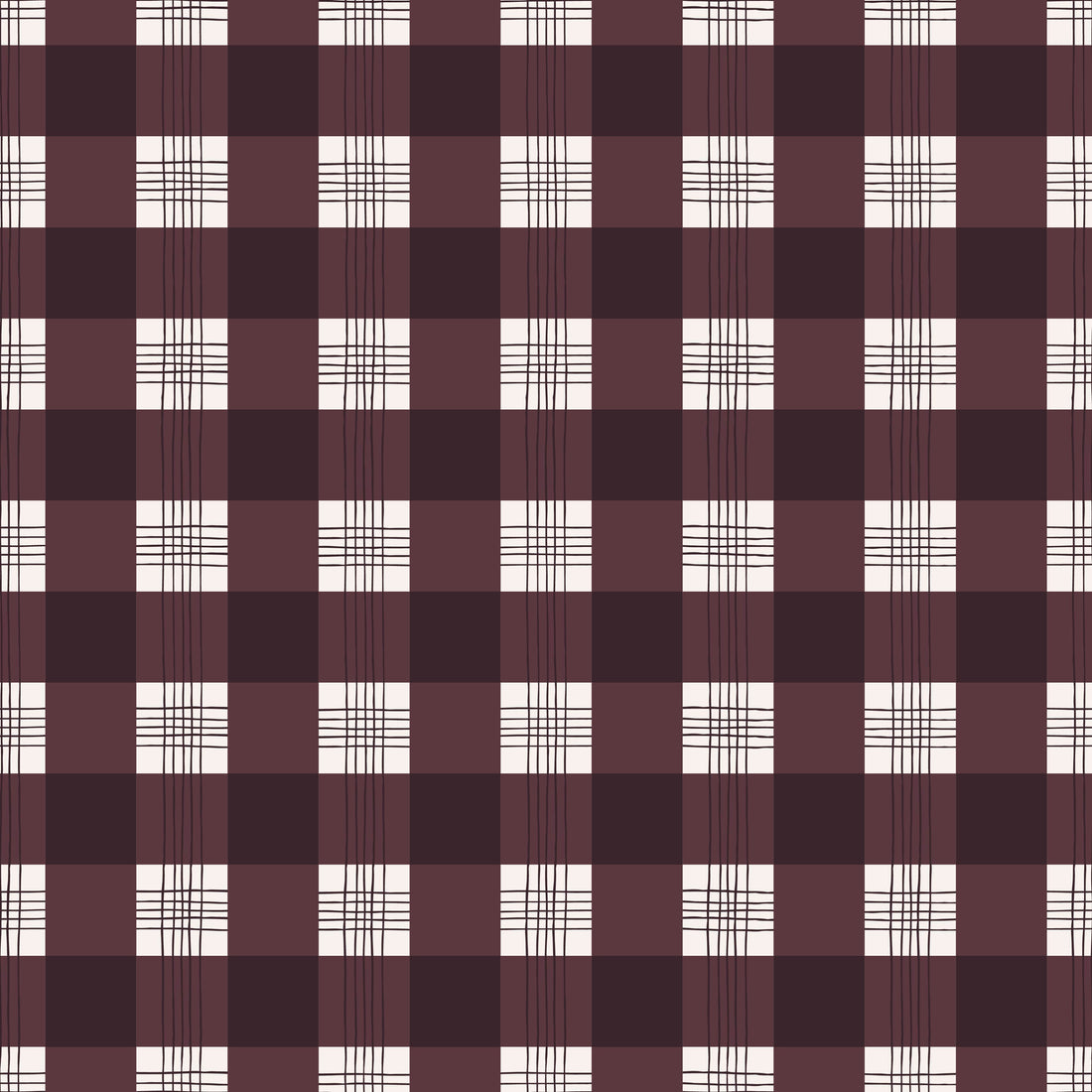 Declan Plaid Removable Wallpaper in Charcoal and Off-White