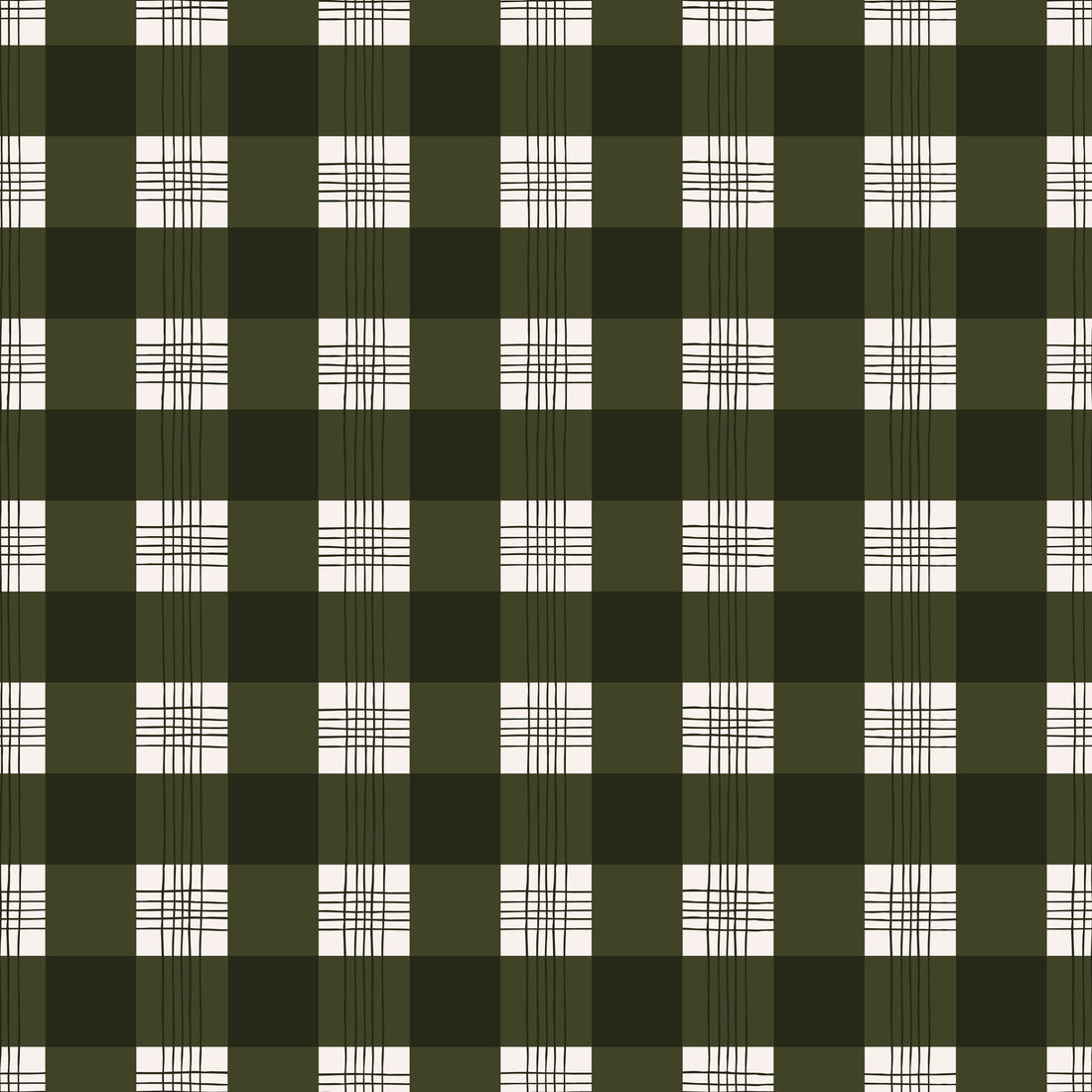 Declan Plaid Removable Wallpaper in Charcoal and Off-White