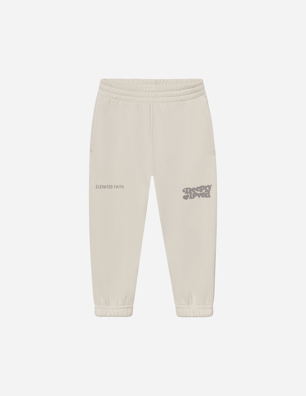 Deeply Loved Kids Cotton Sweatpants - Cream and Grey Playwear