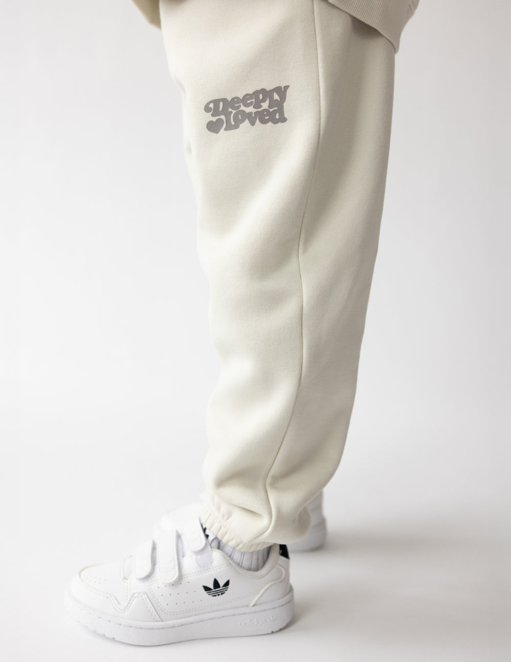 Deeply Loved Kids Cotton Sweatpants - Cream and Grey Playwear