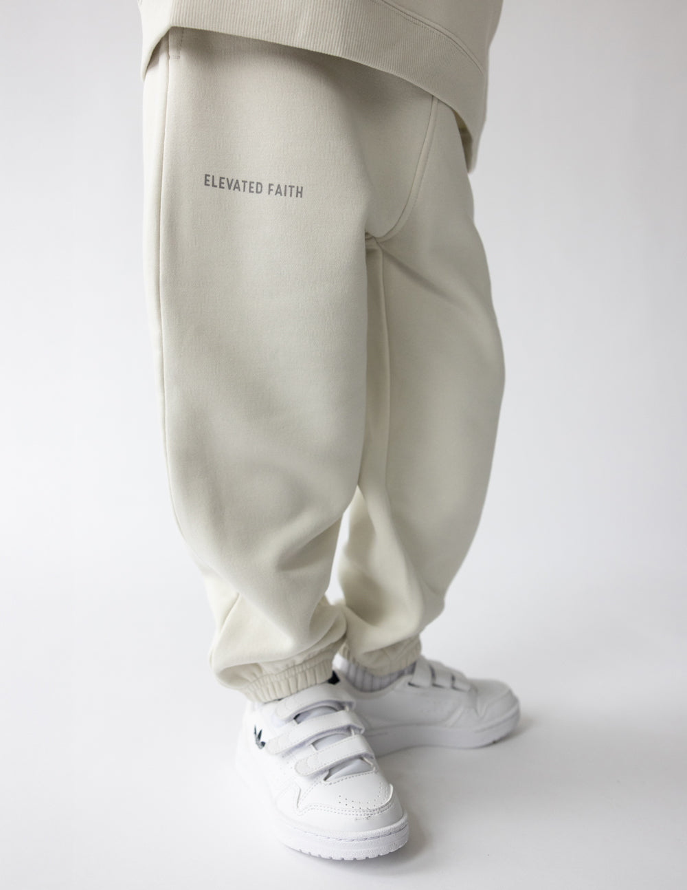Deeply Loved Kids Cotton Sweatpants - Cream and Grey Playwear