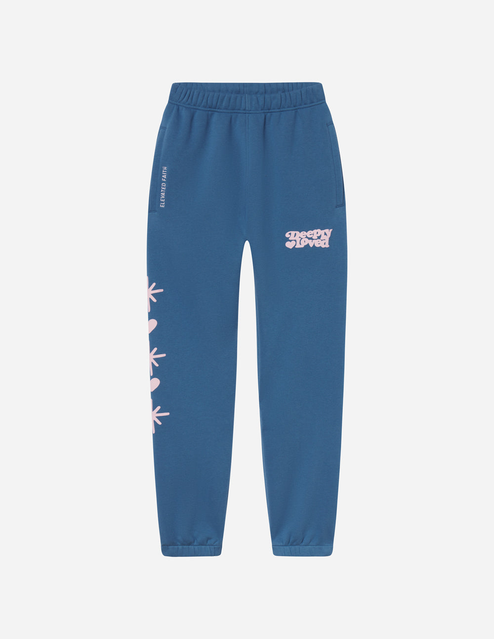 Deeply Loved Unisex Knit Sweatpants - Blue and Pink Athleisure