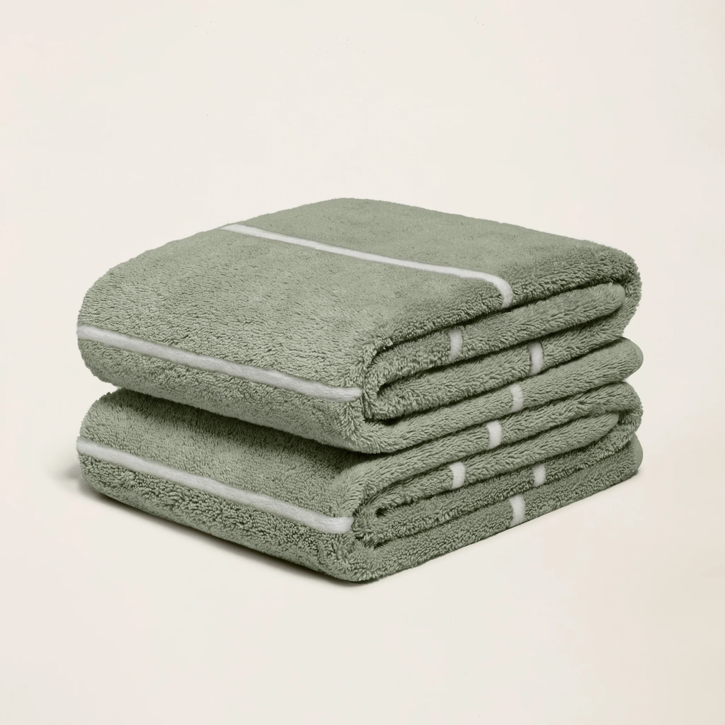 Deia 600 GSM Australian Cotton Bath Towel in Sage Green - Image 26