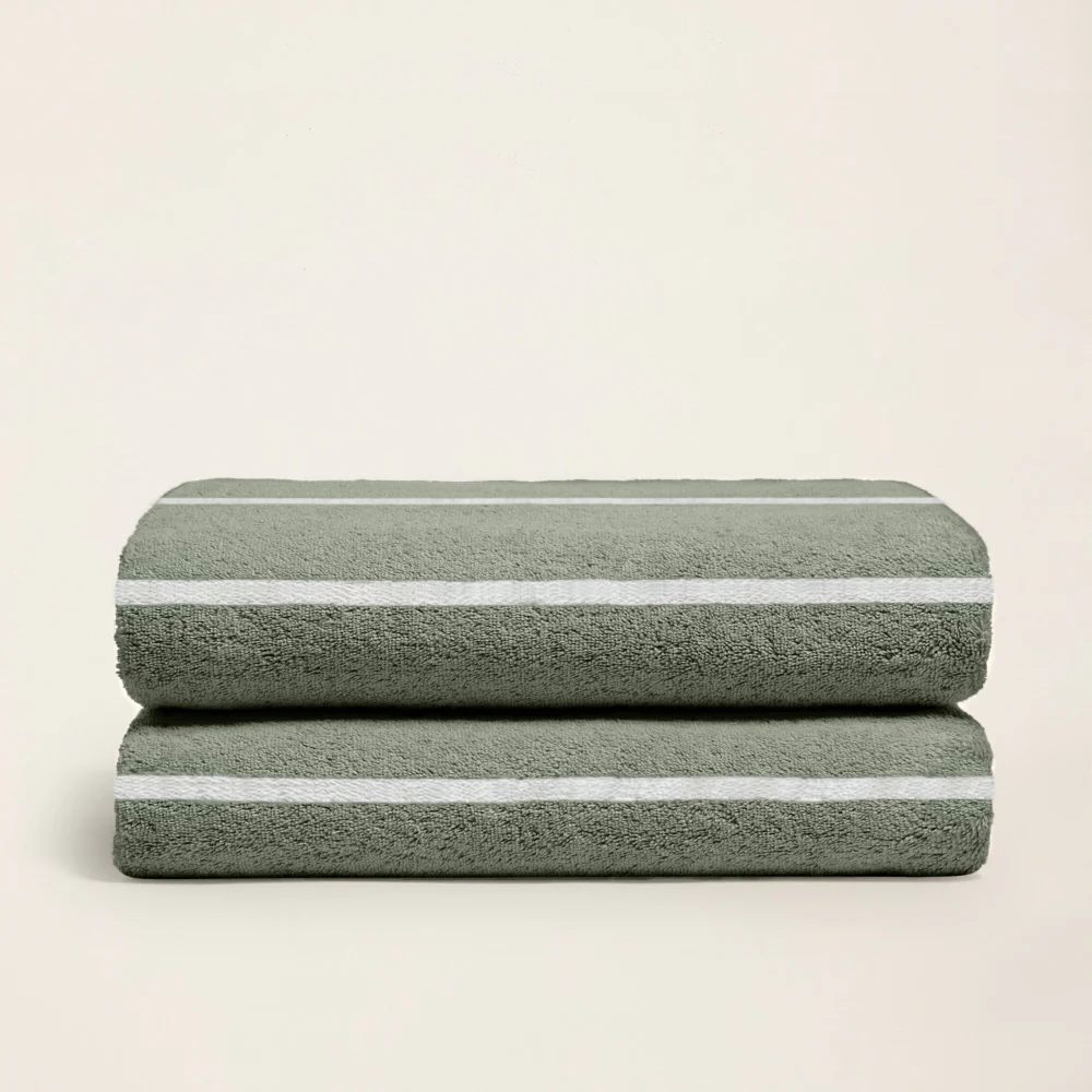 Deia 600 GSM Australian Cotton Bath Towel in Sage Green - Image 27