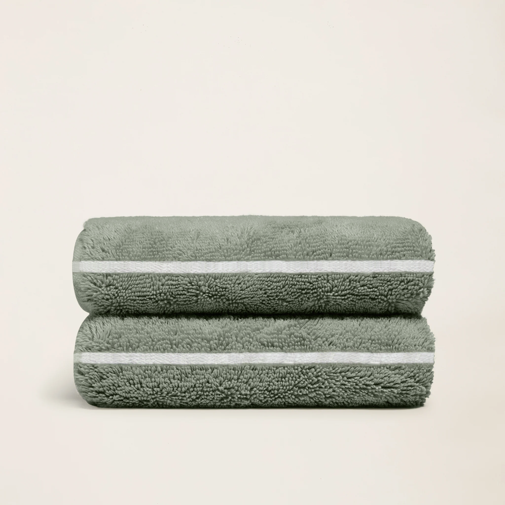Deia 600 GSM Australian Cotton Bath Towel in Sage Green - Image 30