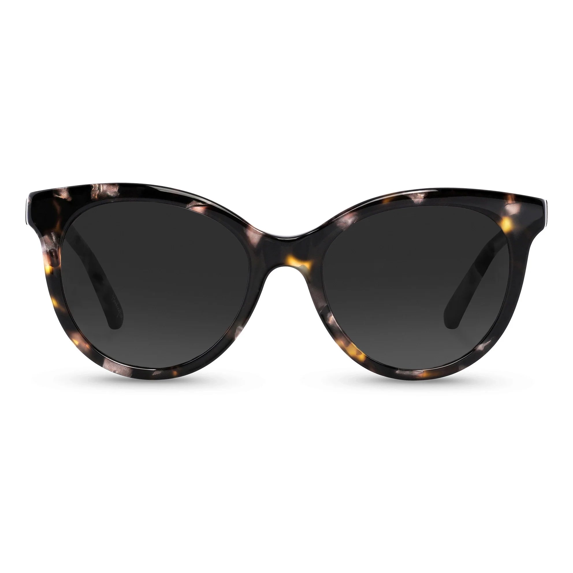 The Demi cat-eye sunglasses featuring a Havana Pearl frame on a neutral background