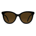 The Demi sunglasses in Jet Black featuring a bold, oversized cat-eye frame.