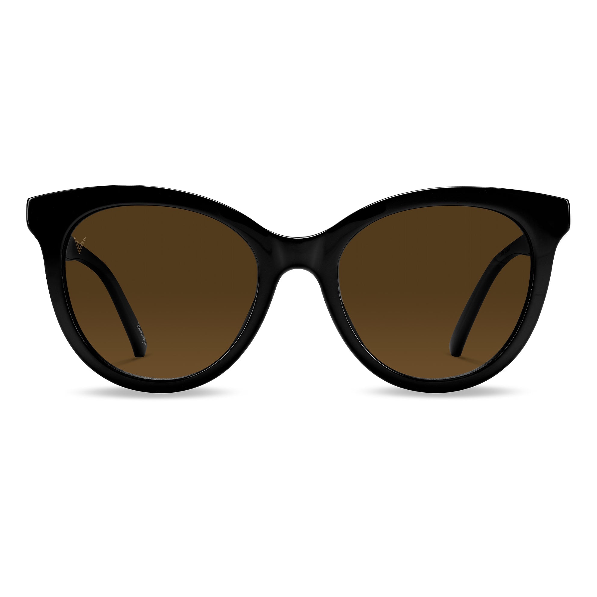 The Demi sunglasses in Jet Black featuring a bold, oversized cat-eye frame.