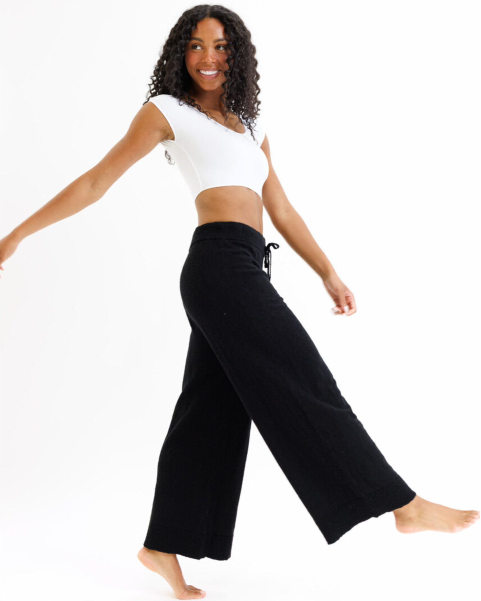 Demi Crop Tee Fitted Scoop Neck Cap Sleeve T-Shirt - Image 5