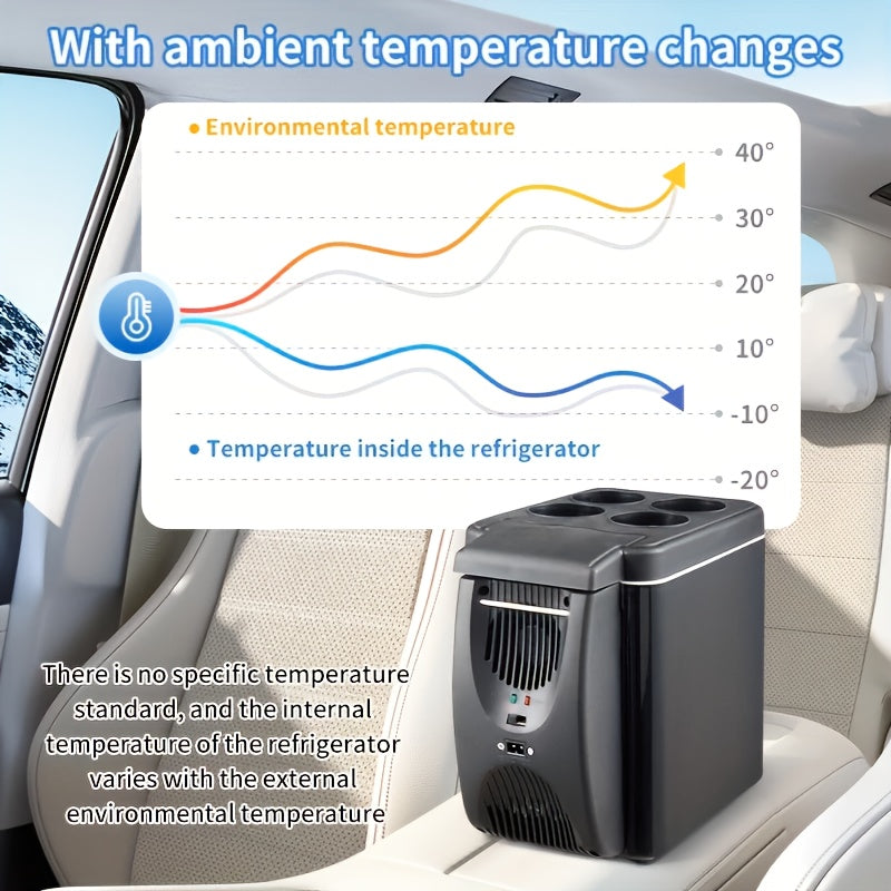 6L Portable Car Refrigerator Cooler & Warmer Mini Fridge Travel