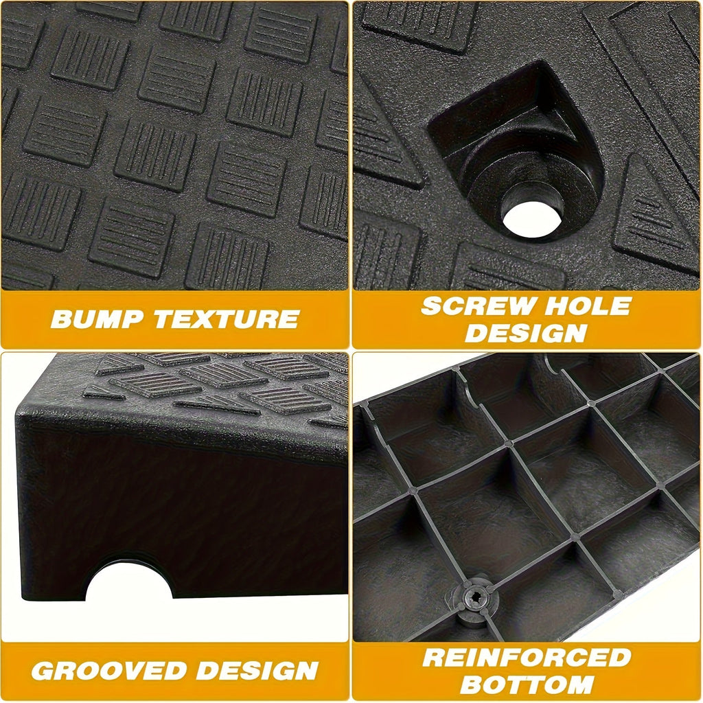 2PCS Heavy Duty Curb Ramp Portable Non-Slip Driveway Wheelchair Ramp