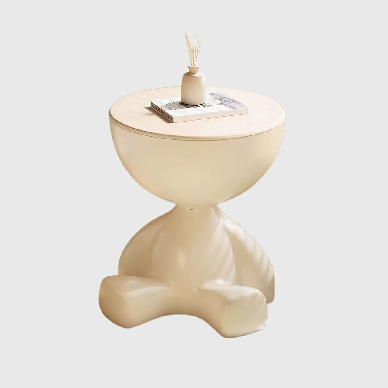 Modern Bear Side Table with Storage, Whimsical Animal Nightstand