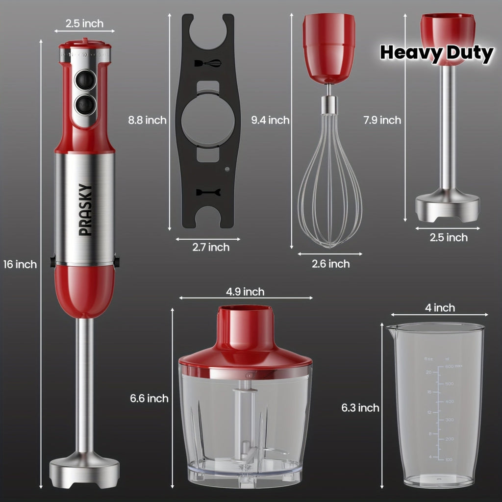 5-in-1 Handheld Stick Blender Immersion Mixer Whisk Chopper Kitchen Set