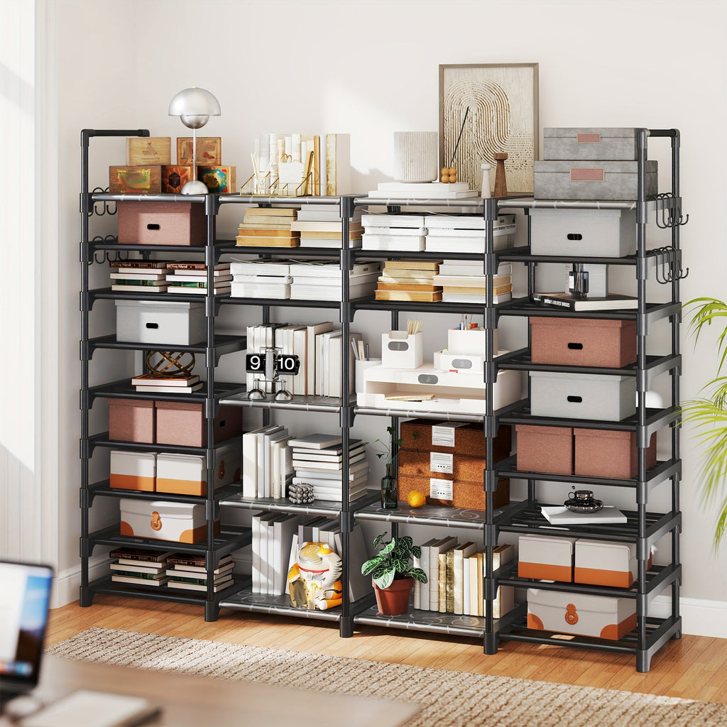 Stackable Shoe Rack and Bookshelf Freestanding Storage Organizer