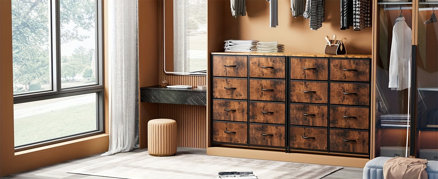 8-Drawer Fabric Dresser Organizer Chest for Bedroom and Hallway