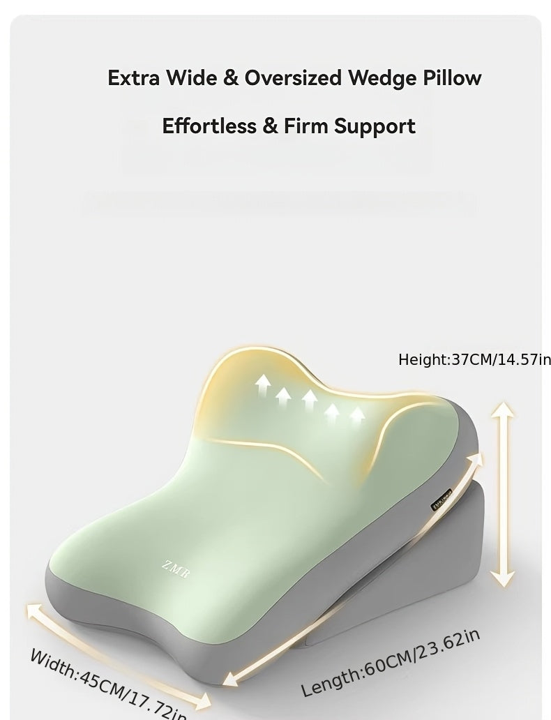 Adjustable Memory Foam Bed Wedge Pillow for Back and Reading Support