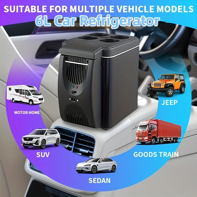 6L Portable Car Refrigerator Cooler & Warmer Mini Fridge Travel