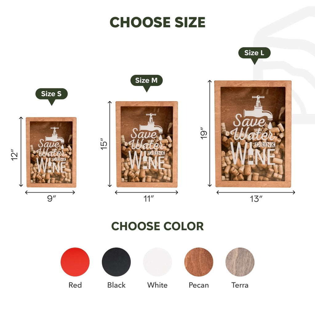 Save Water Drink Wine Cork Box - Funny Wine Decor Keepsake