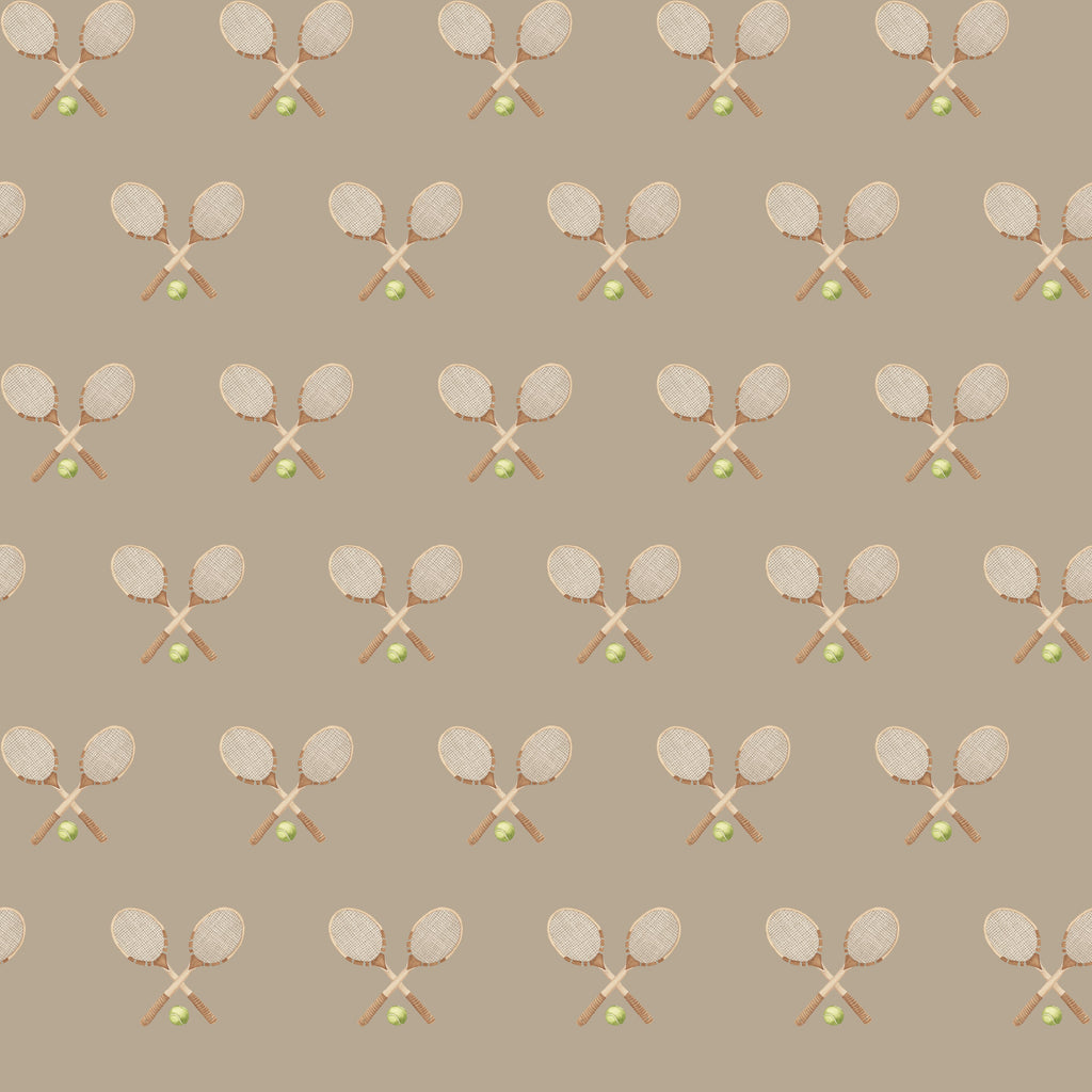 Deuce Wallpaper: Preppy Vintage-Inspired Sage, Pink & Beige Decor