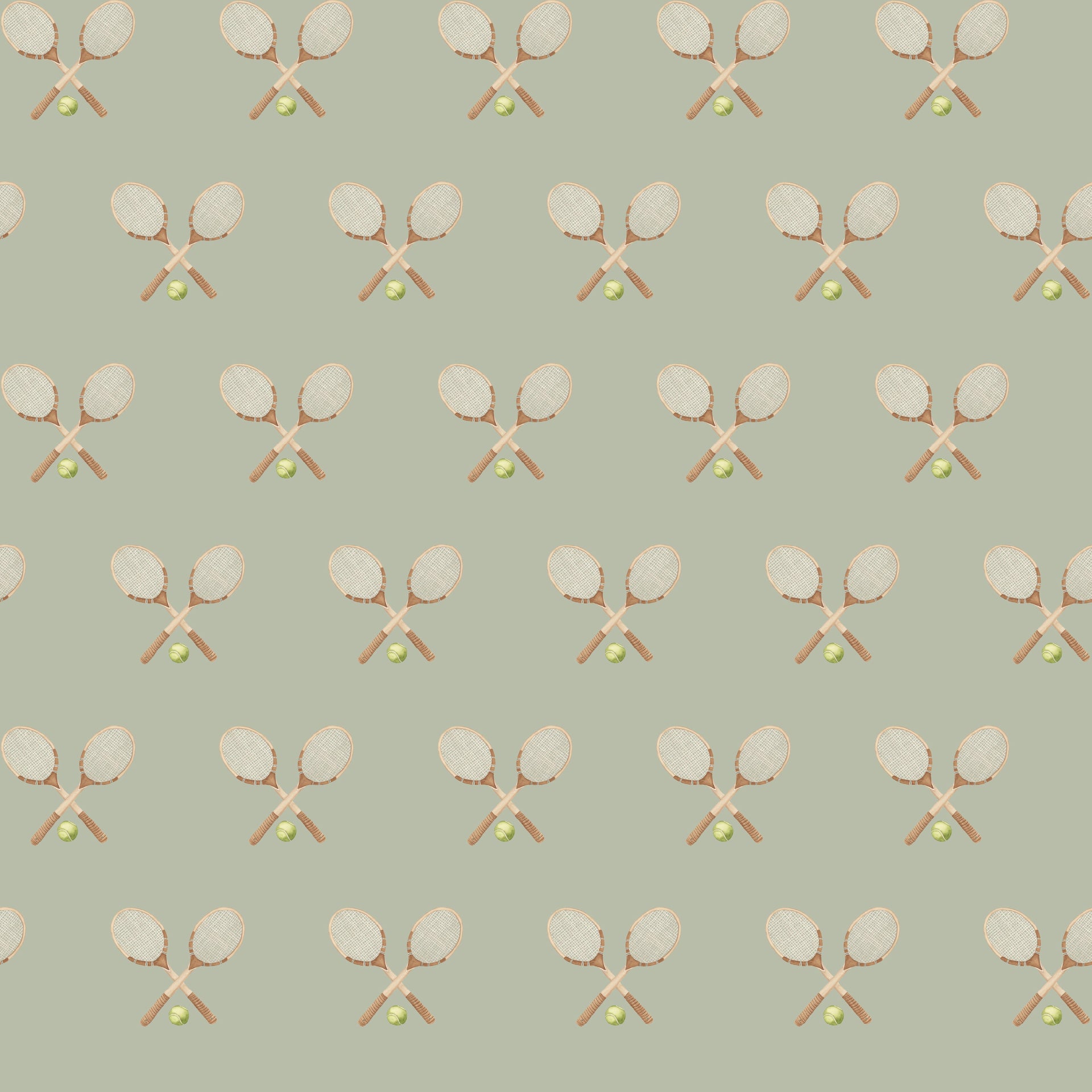 Deuce Wallpaper: Preppy Vintage-Inspired Sage, Pink & Beige Decor