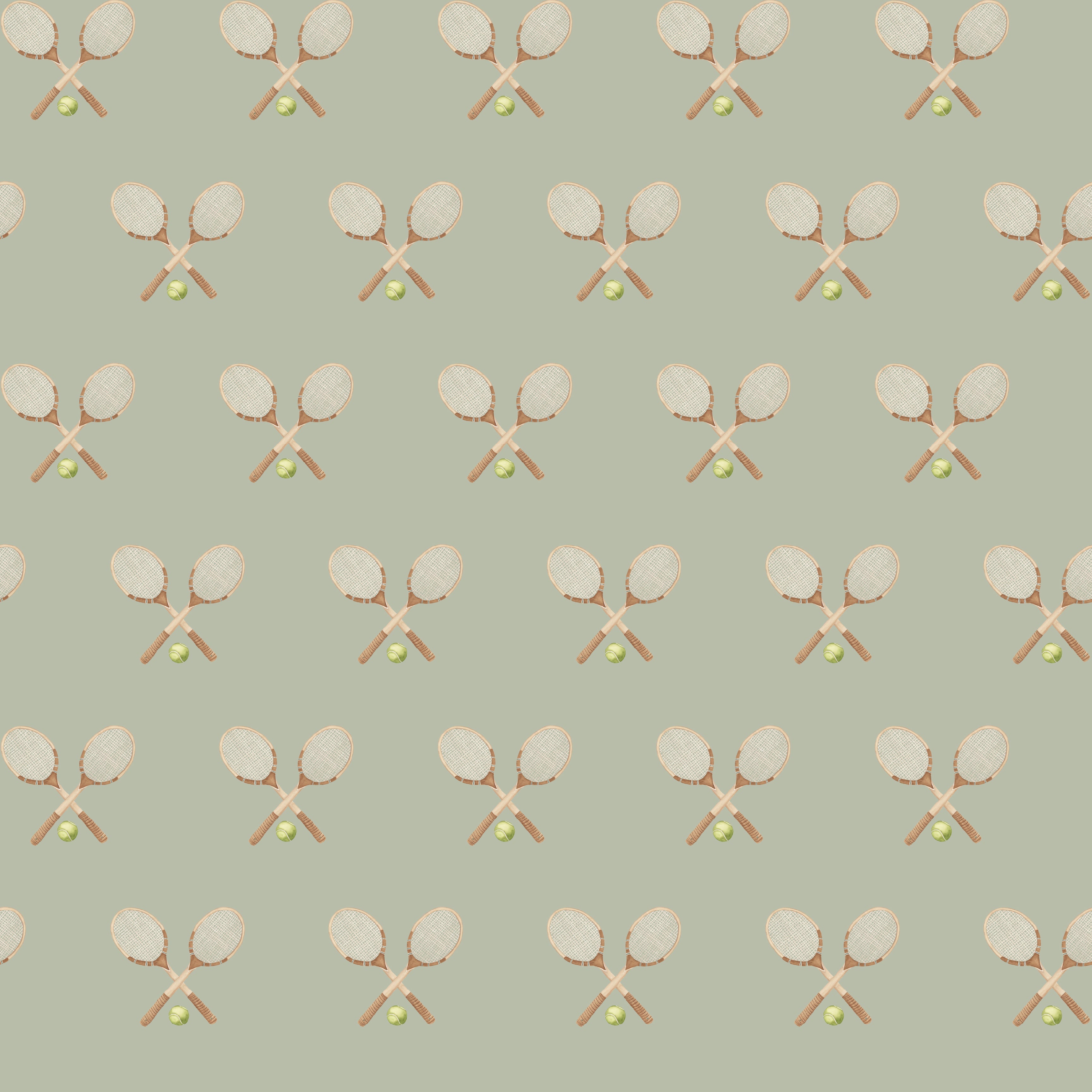 Deuce Wallpaper: Preppy Vintage-Inspired Sage, Pink & Beige Decor
