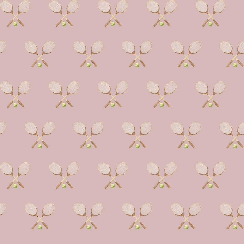 Deuce Wallpaper: Preppy Vintage-Inspired Sage, Pink & Beige Decor
