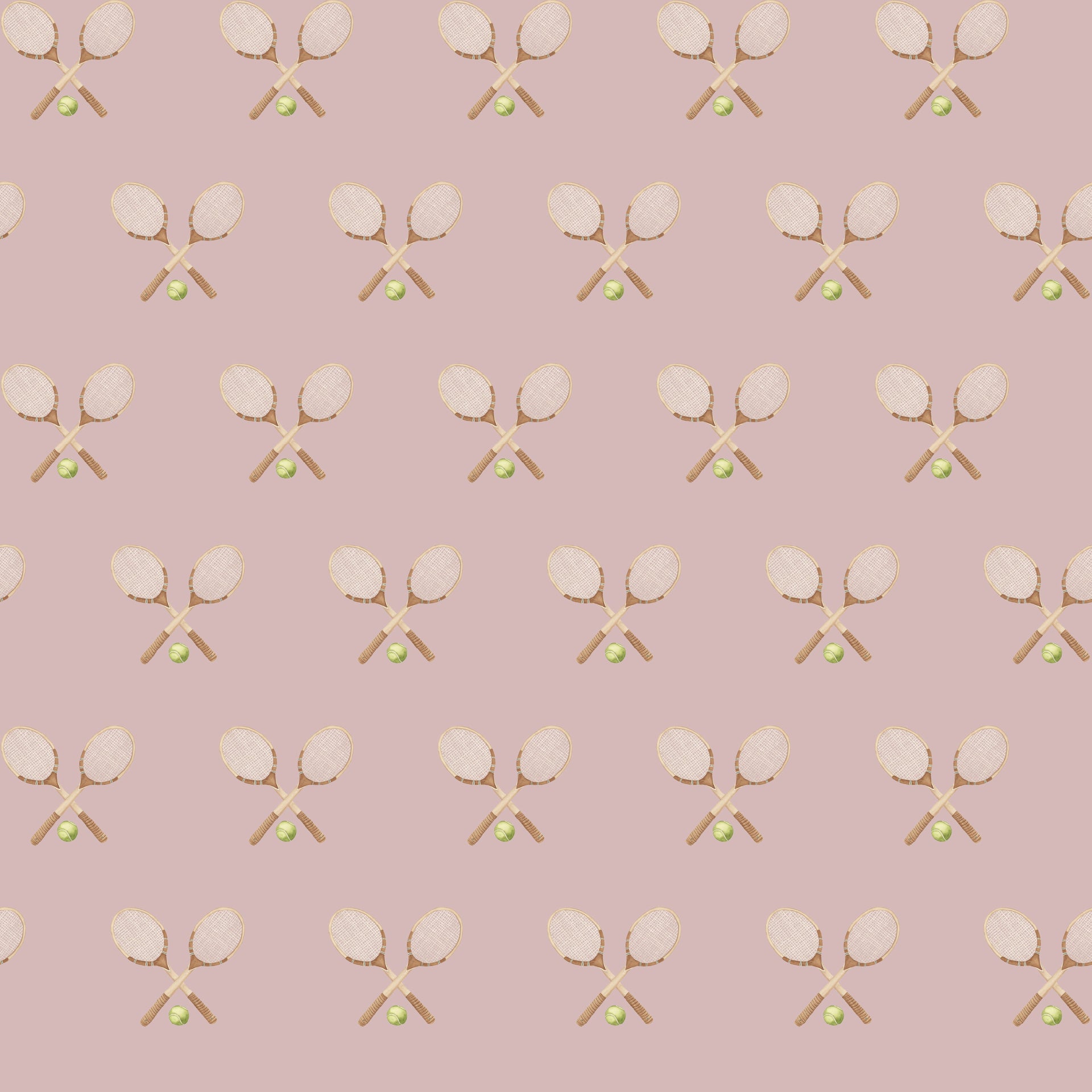 Deuce Wallpaper: Preppy Vintage-Inspired Sage, Pink & Beige Decor