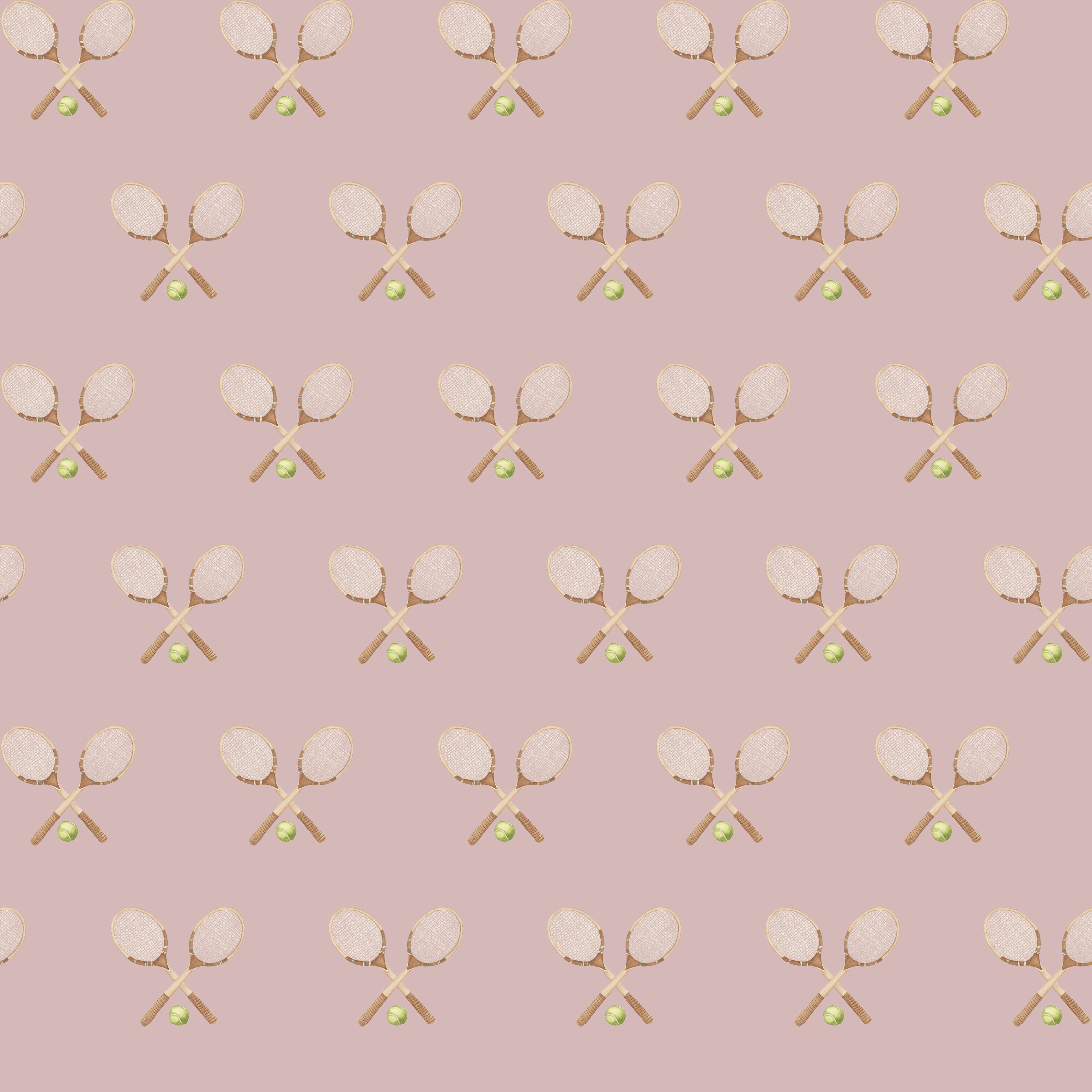 Deuce Wallpaper: Preppy Vintage-Inspired Sage, Pink & Beige Decor
