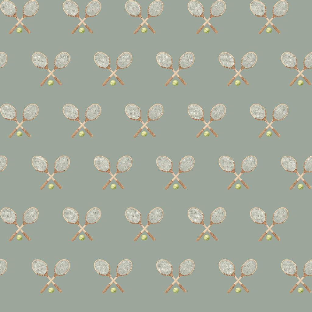 Deuce Wallpaper: Preppy Vintage-Inspired Sage, Pink & Beige Decor