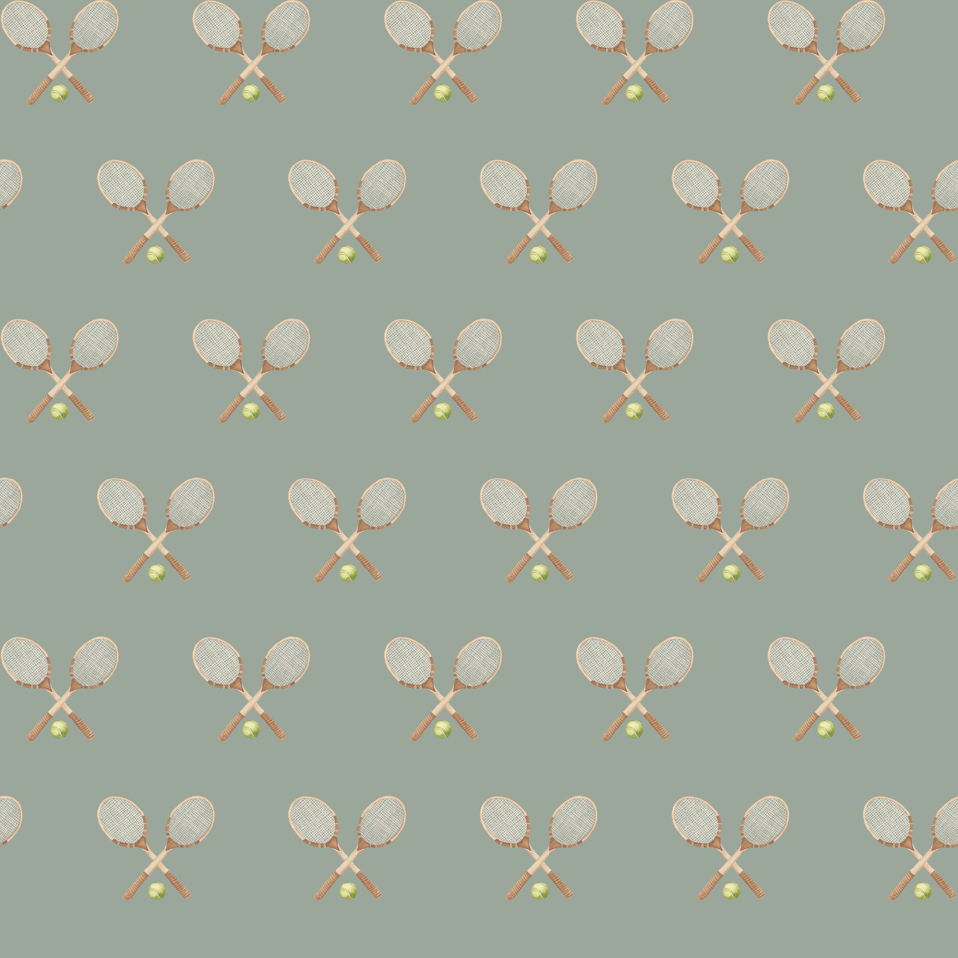 Deuce Wallpaper: Preppy Vintage-Inspired Sage, Pink & Beige Decor