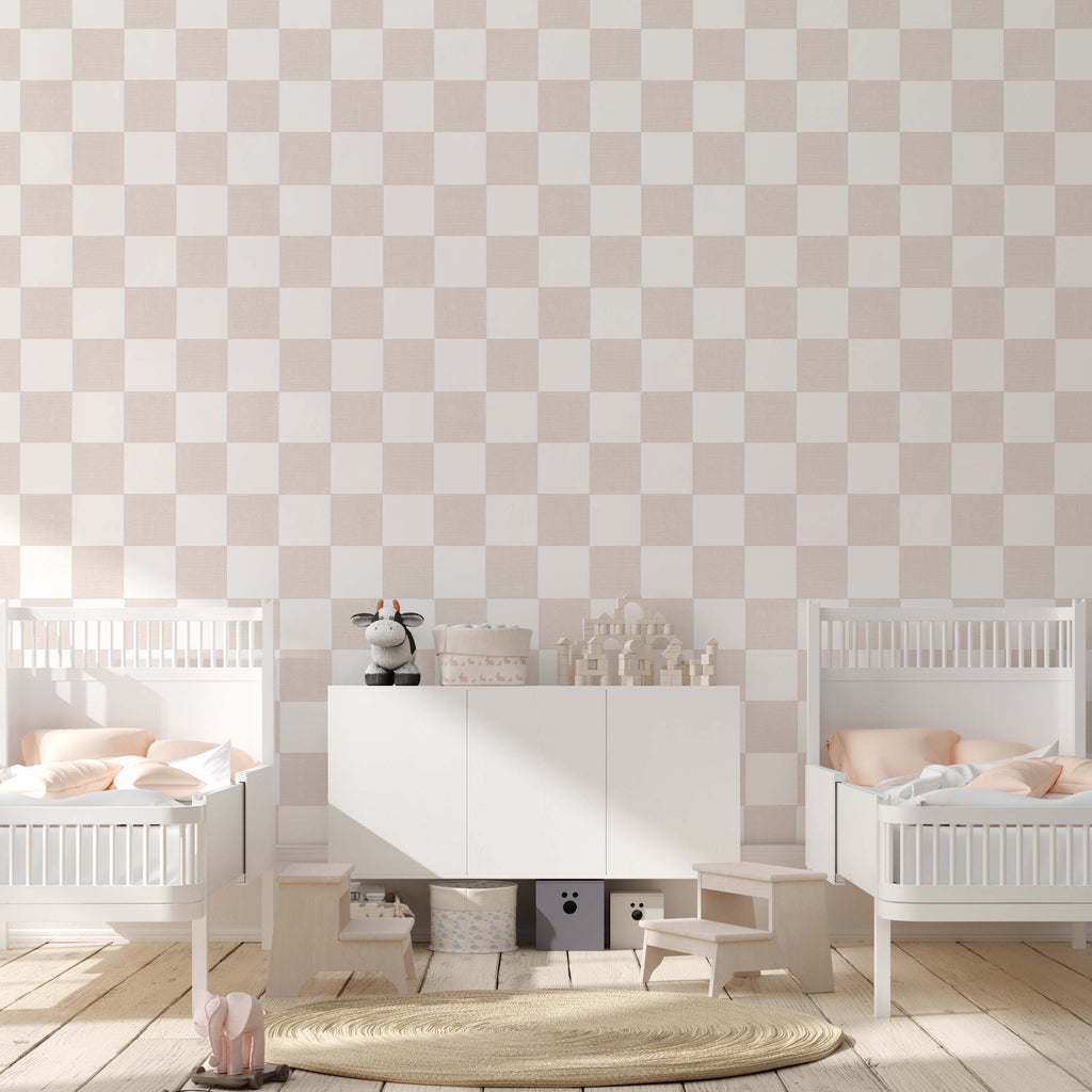 Devin Geometric Removable Wallpaper in Light Blue and Beige