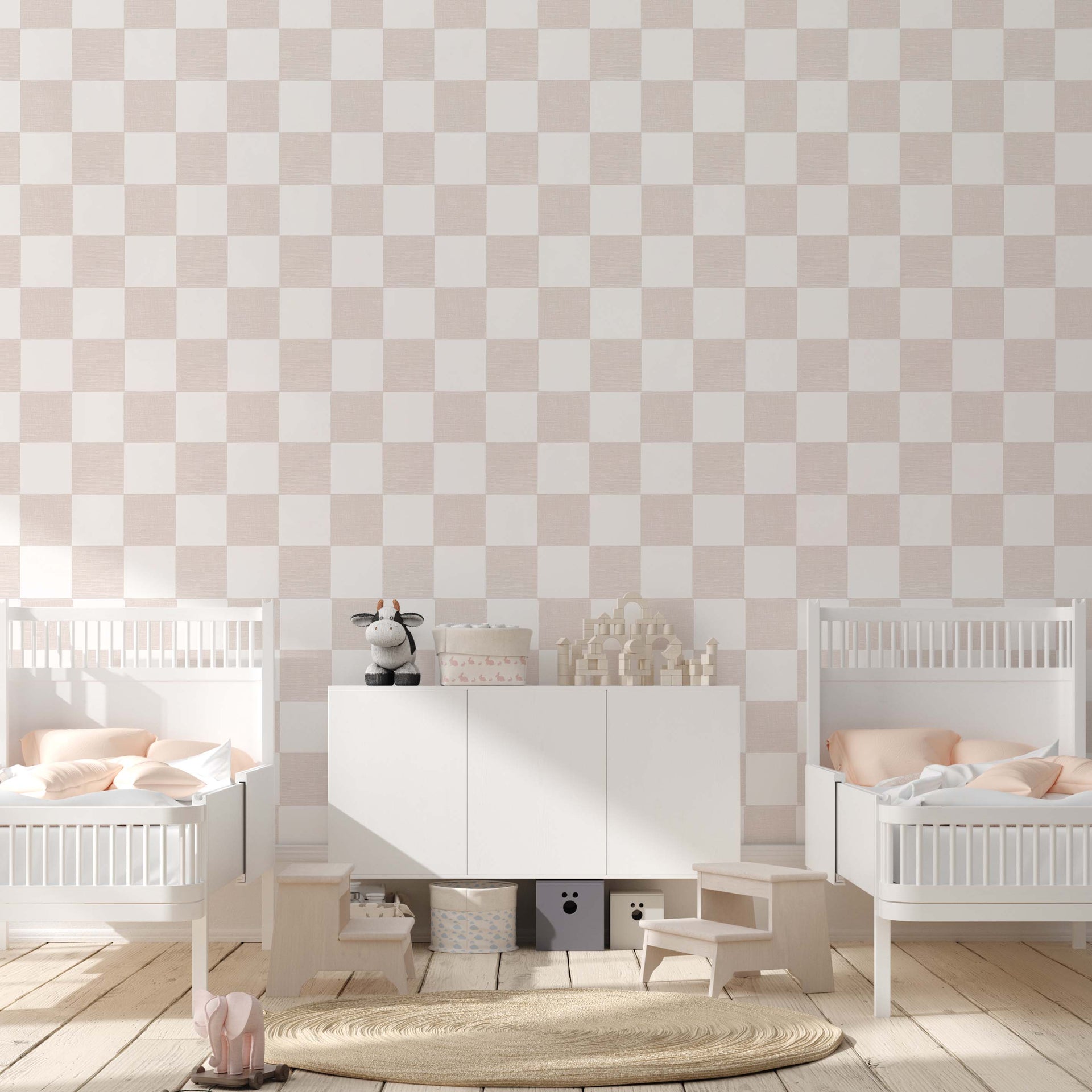 Devin Geometric Removable Wallpaper in Light Blue and Beige