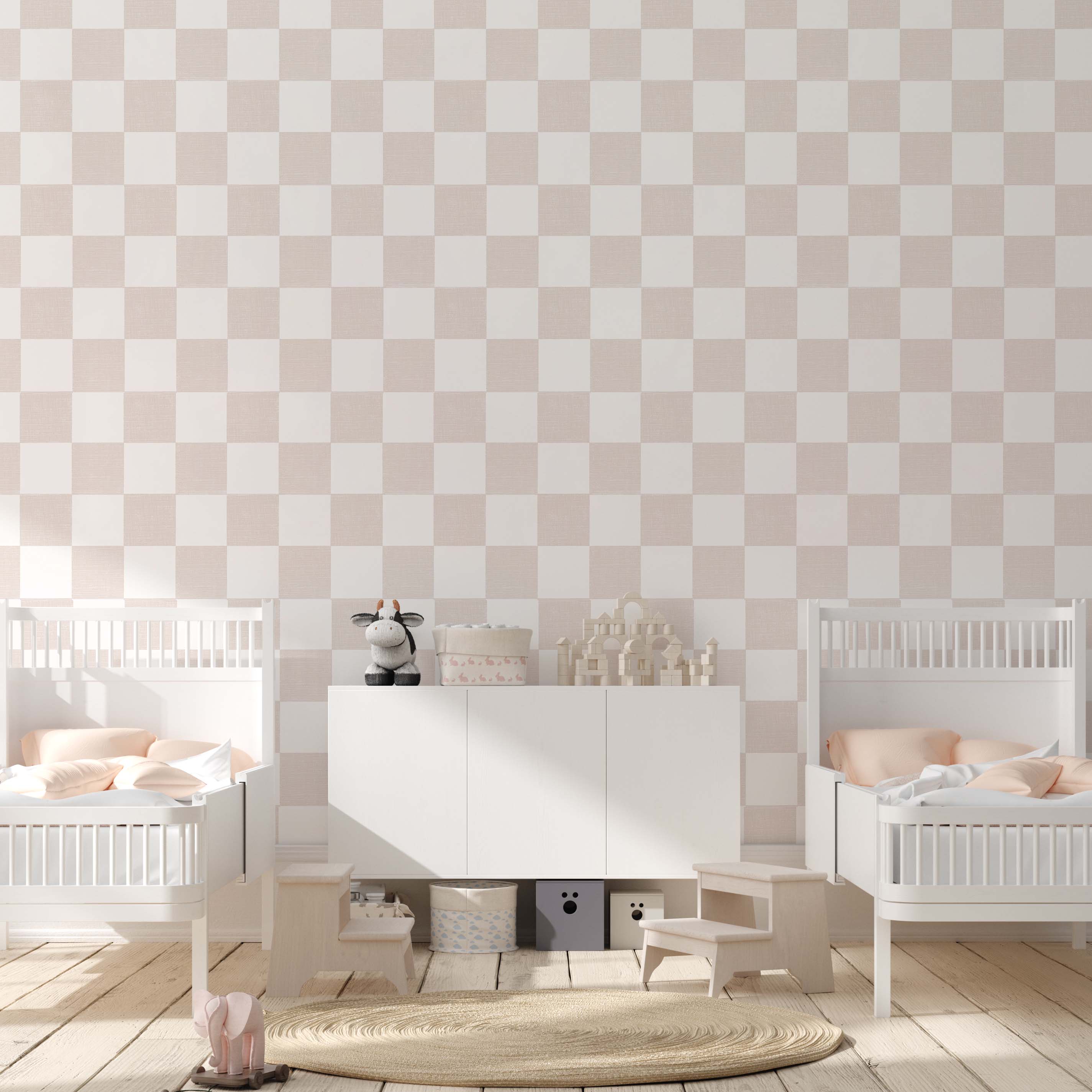 Devin Geometric Removable Wallpaper in Light Blue and Beige