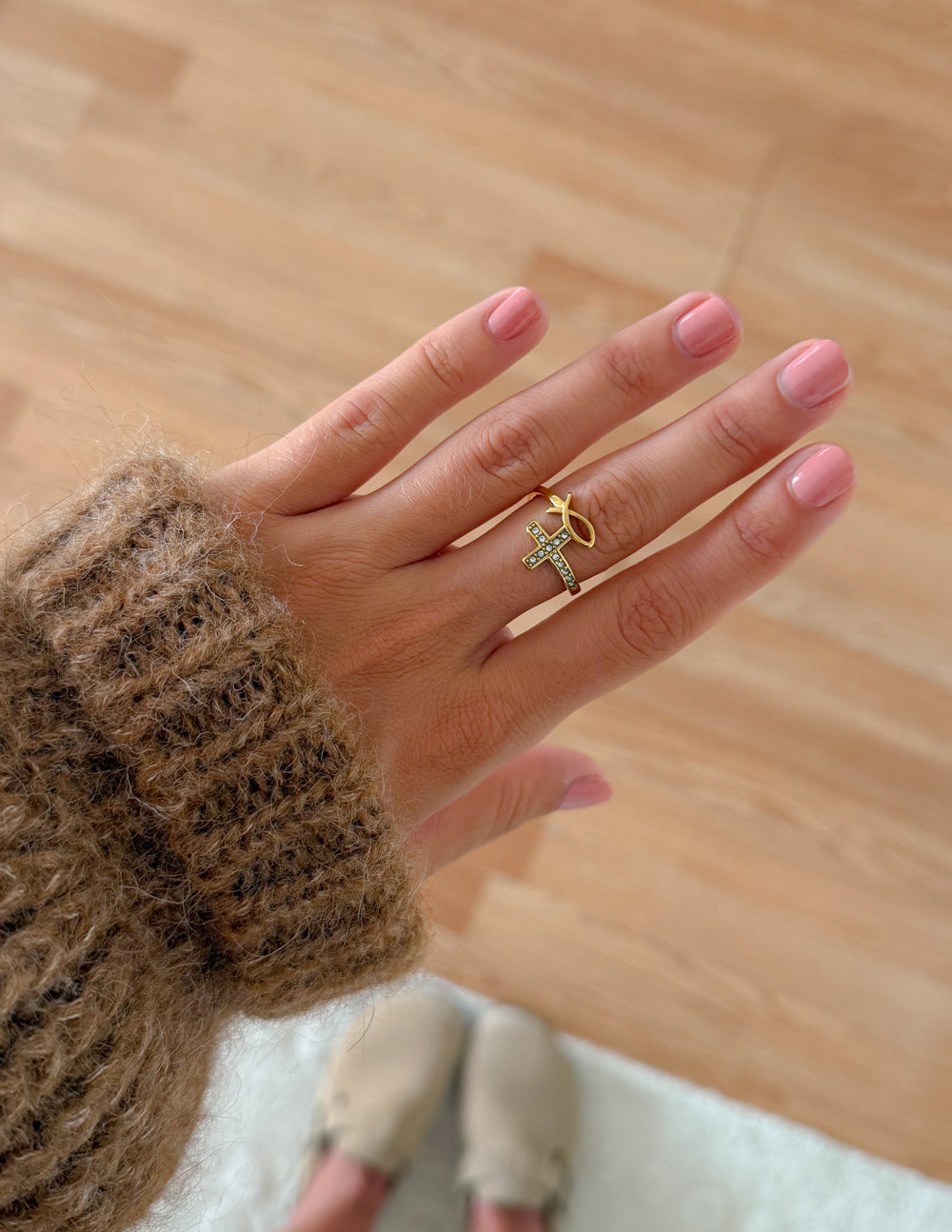 Devotion Minimalist Gold Ring - Religious Symbolic Jewelry