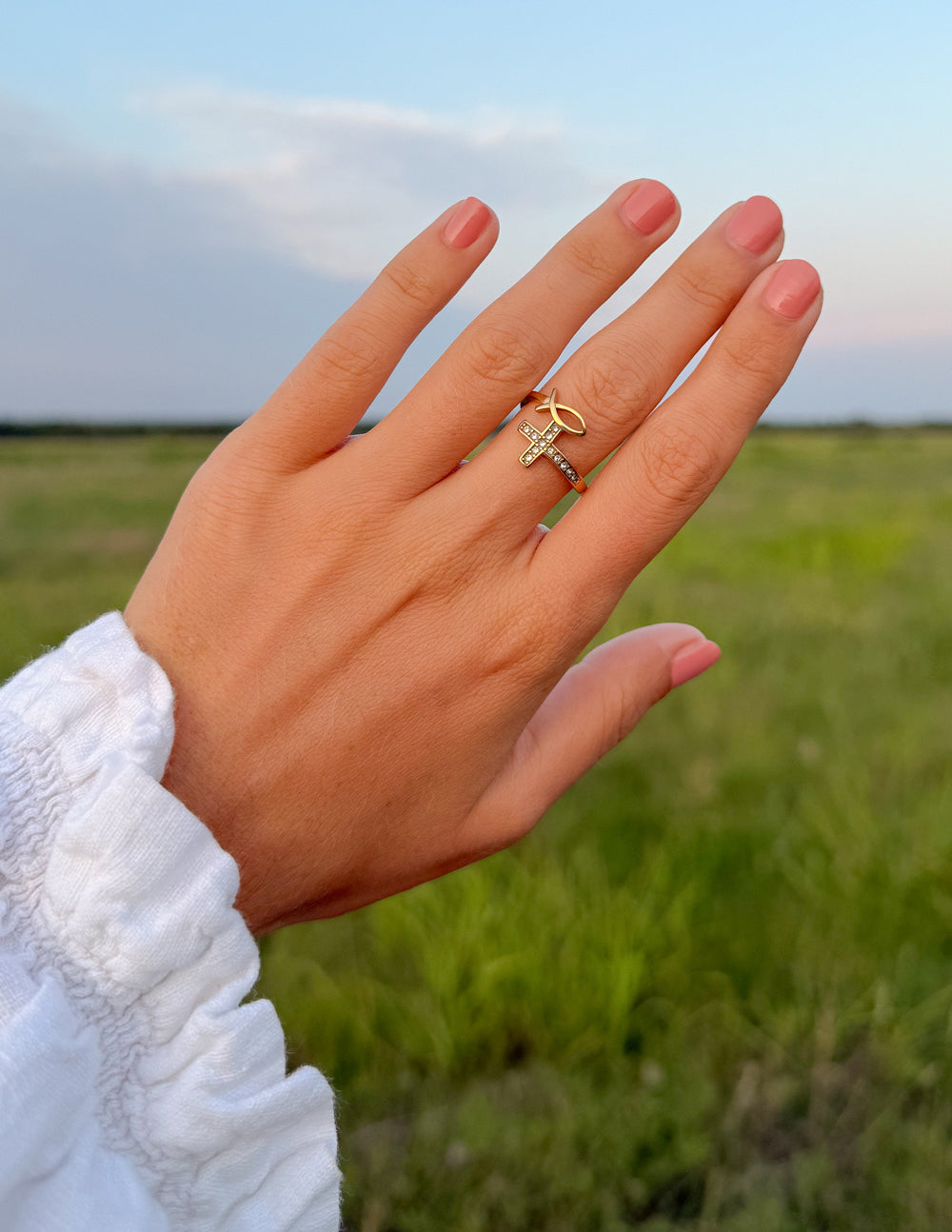 Devotion Minimalist Gold Ring - Religious Symbolic Jewelry