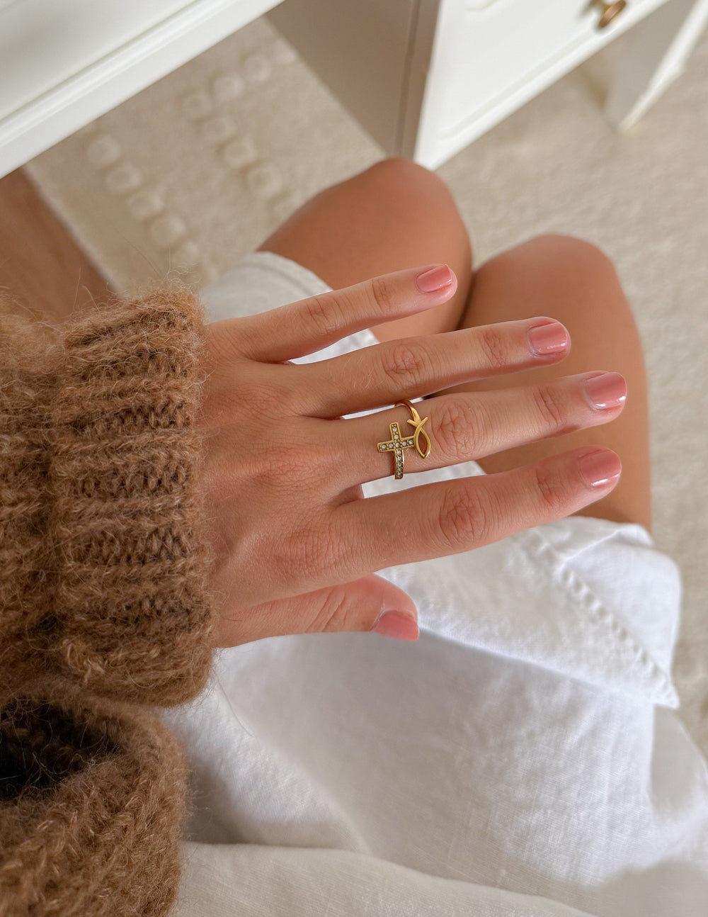 Devotion Minimalist Gold Ring - Religious Symbolic Jewelry