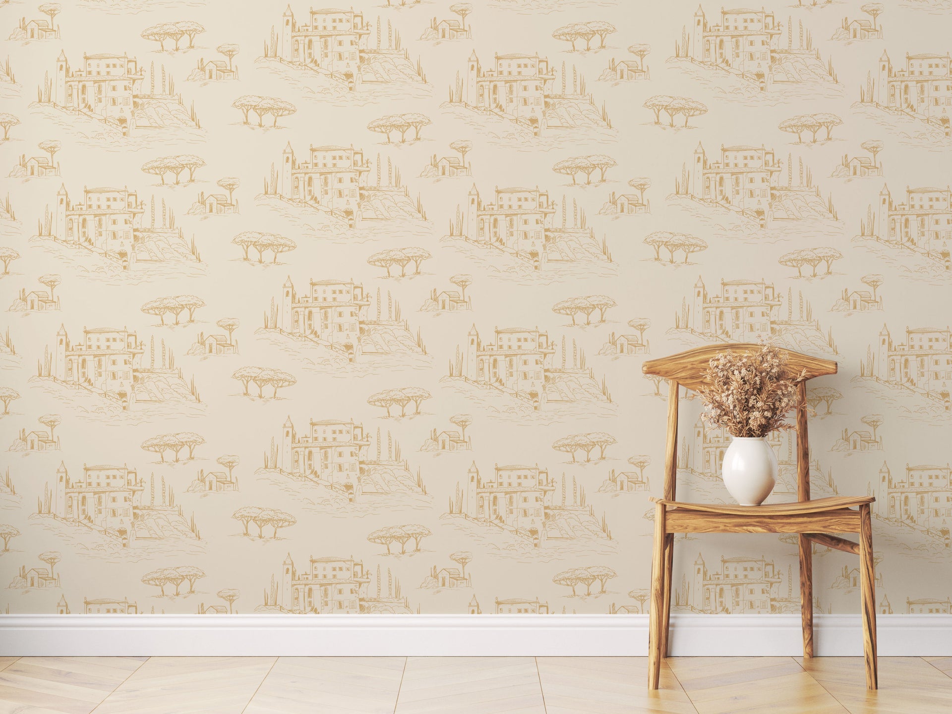 Diana Removable Wallpaper in Pink, Cream and Blue