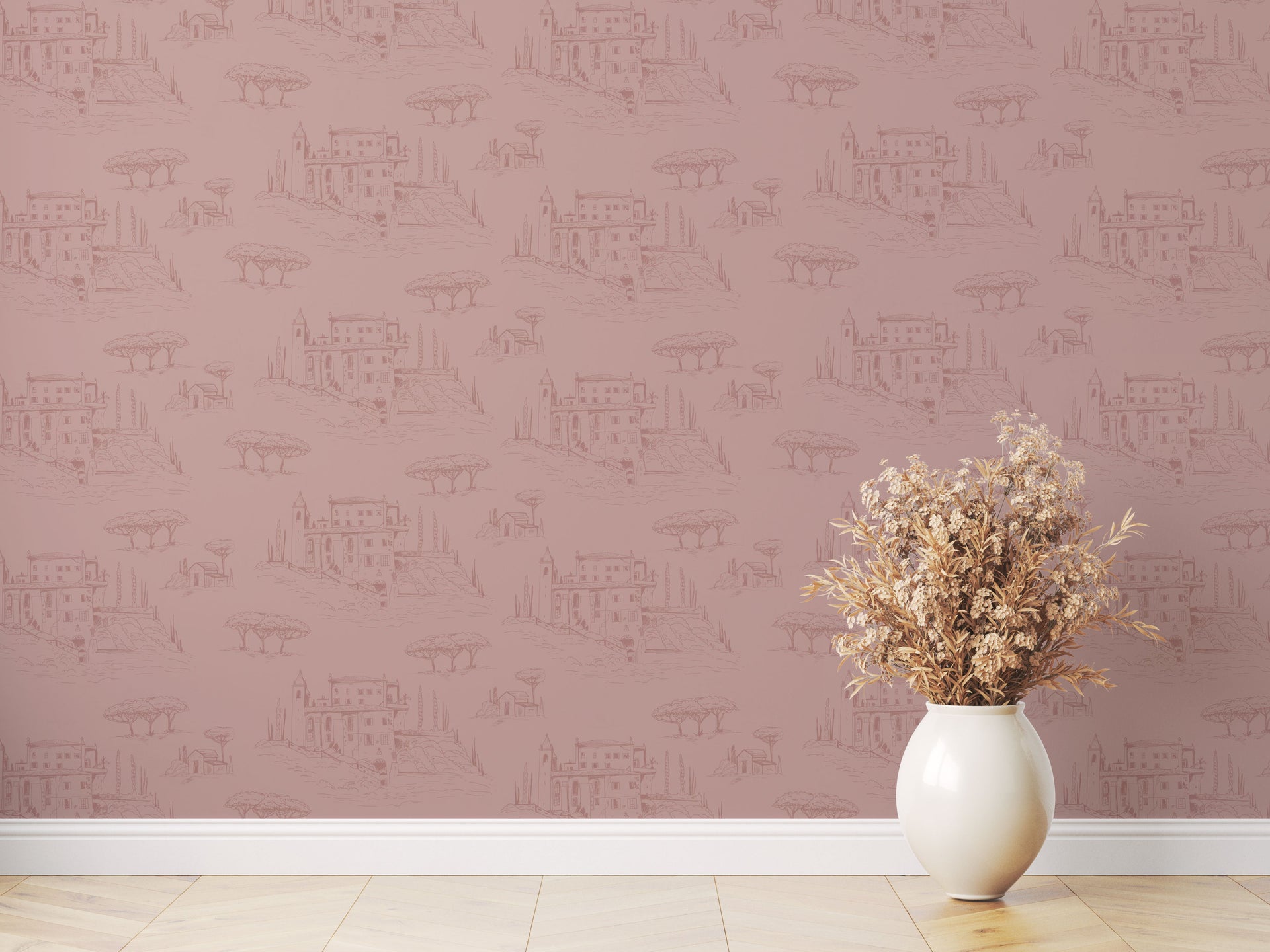 Diana Removable Wallpaper in Pink, Cream and Blue