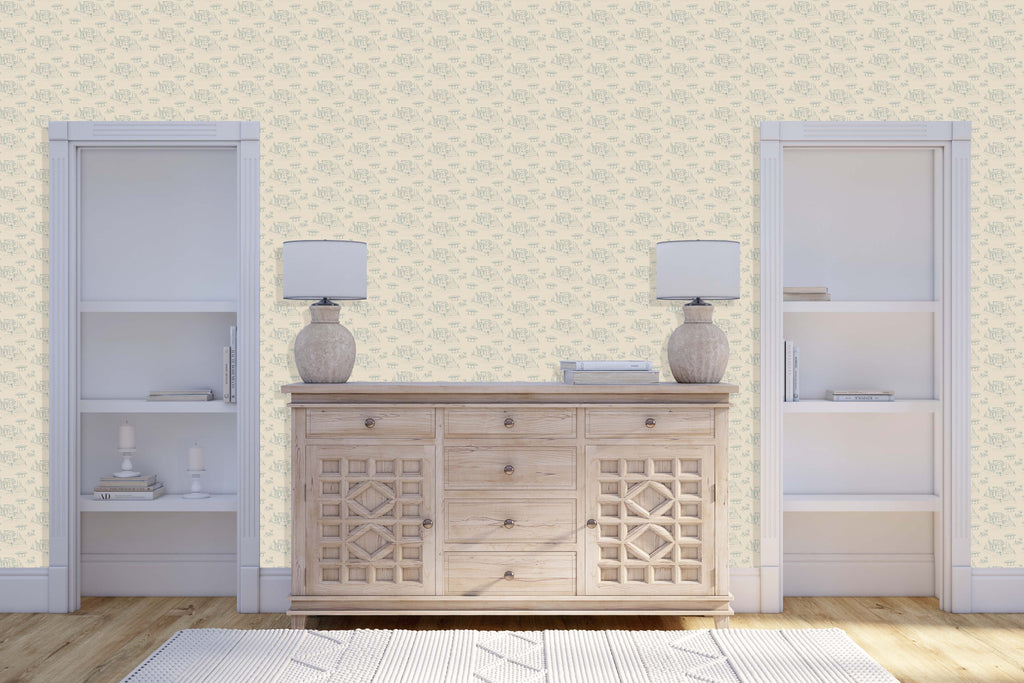 Diana Removable Wallpaper in Pink, Cream and Blue
