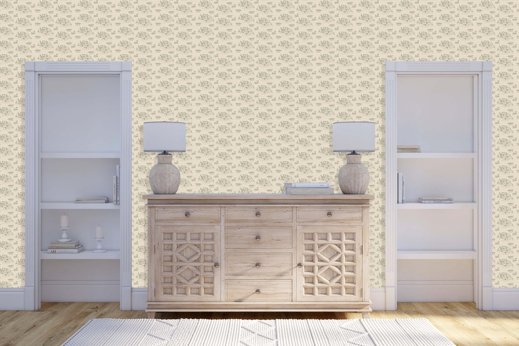 Diana Removable Wallpaper in Pink, Cream and Blue