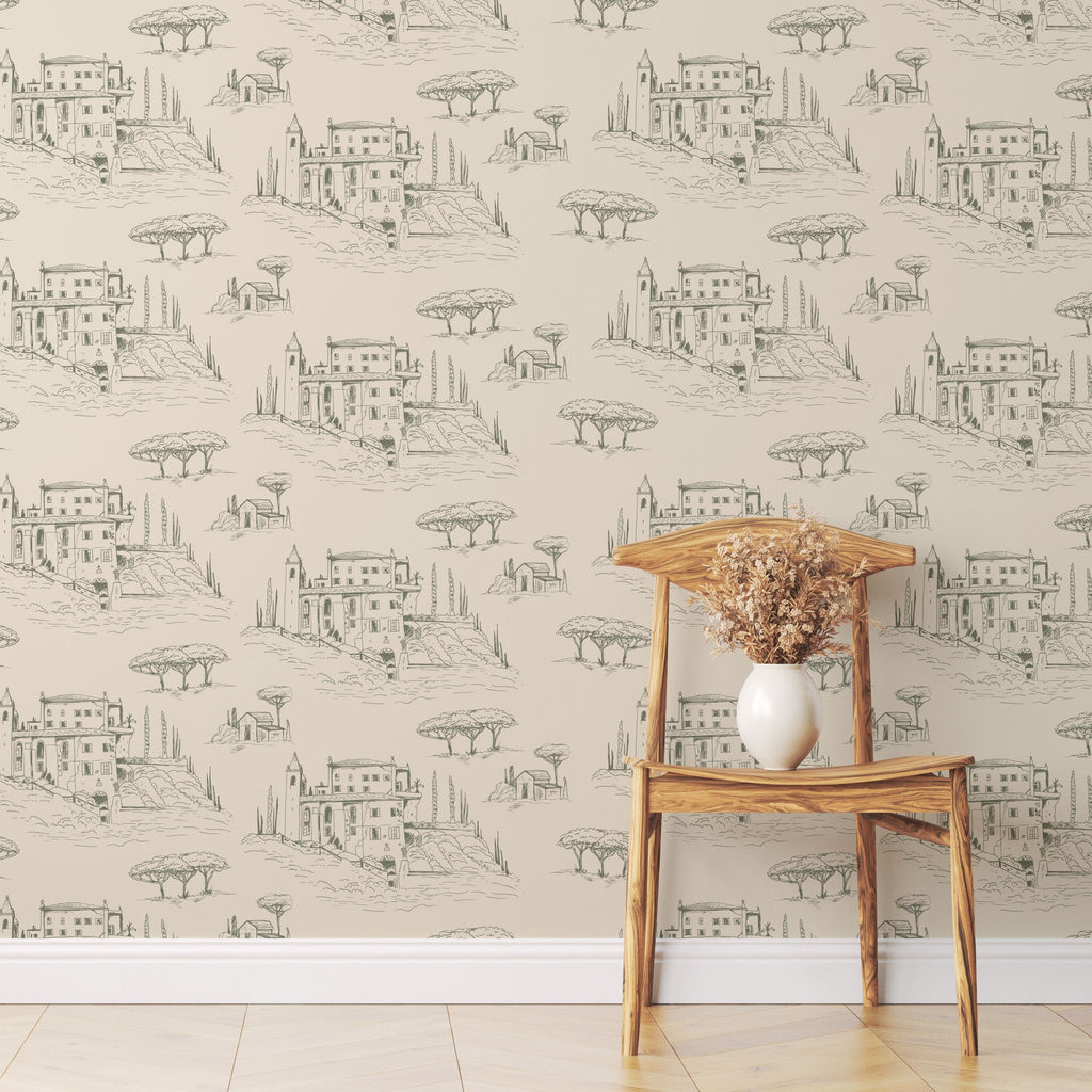 Diana Removable Wallpaper in Pink, Cream and Blue
