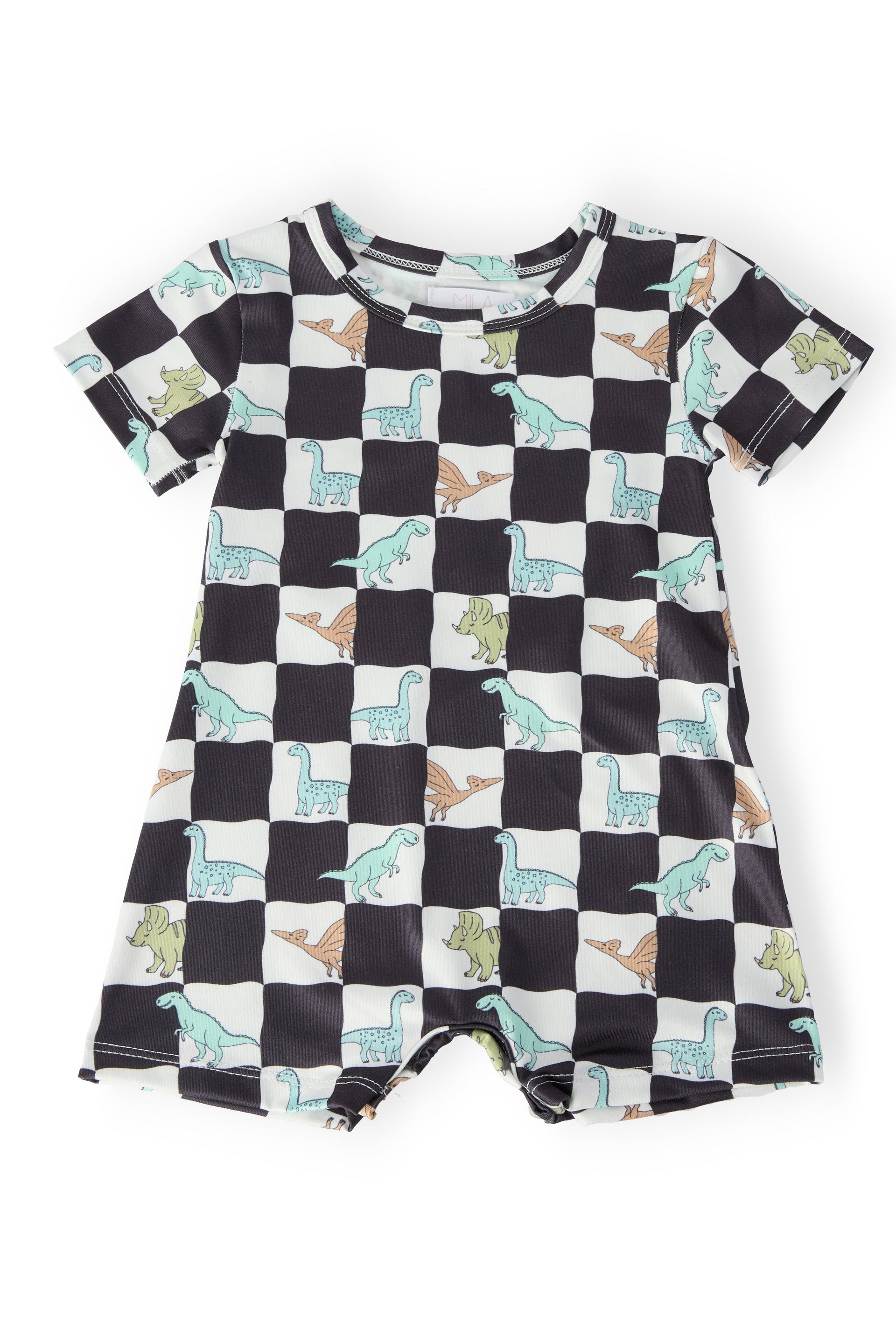 Dino Checkers S/S Shorty One-Piece