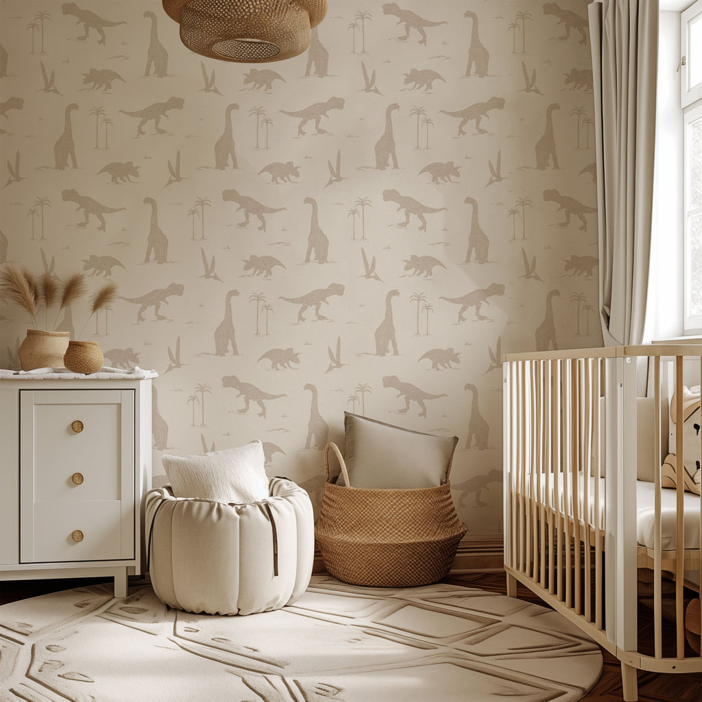 Arlo Whimsical Wallpaper in Sage-Green and Off-White