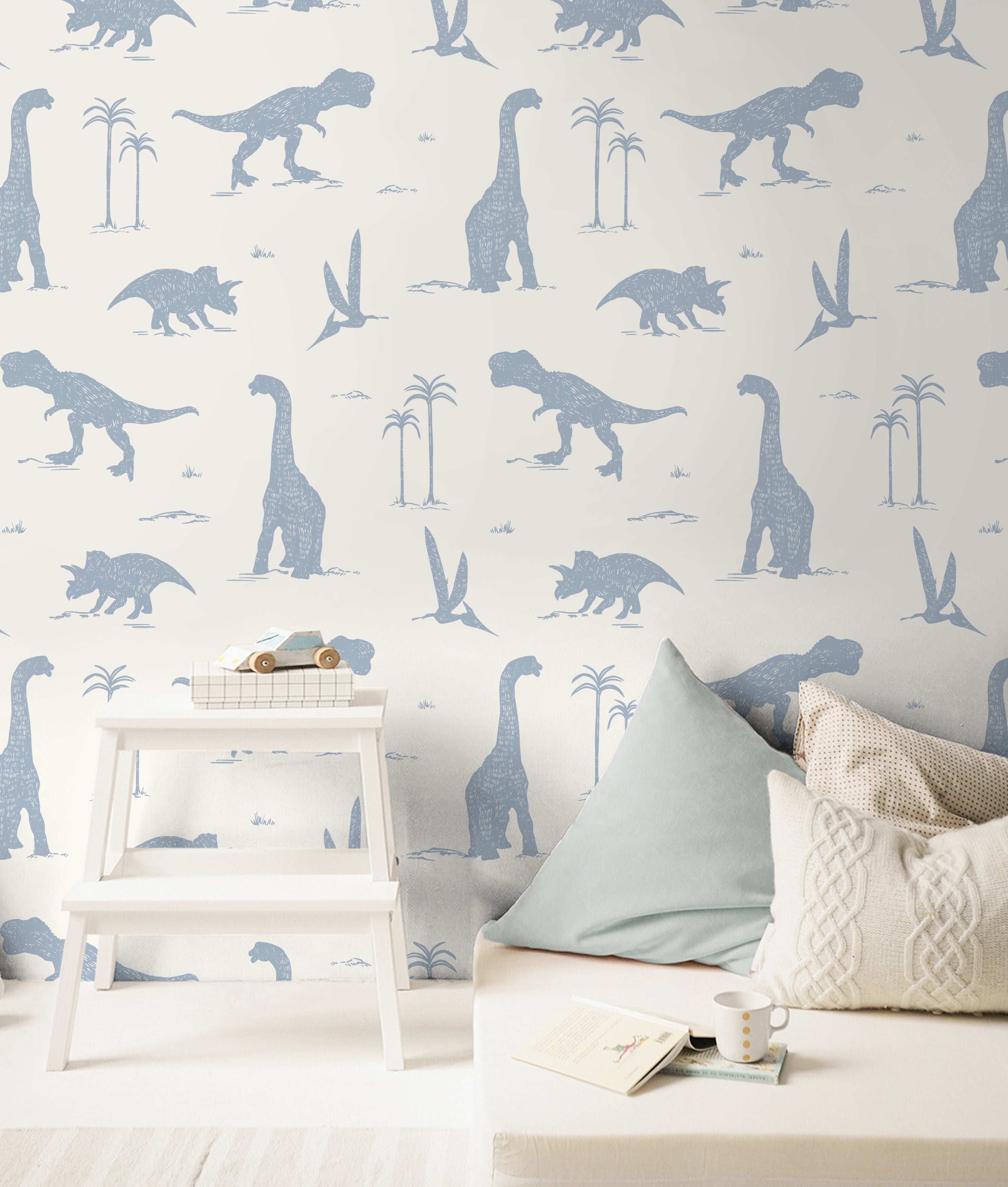 Arlo Whimsical Wallpaper in Sage-Green and Off-White