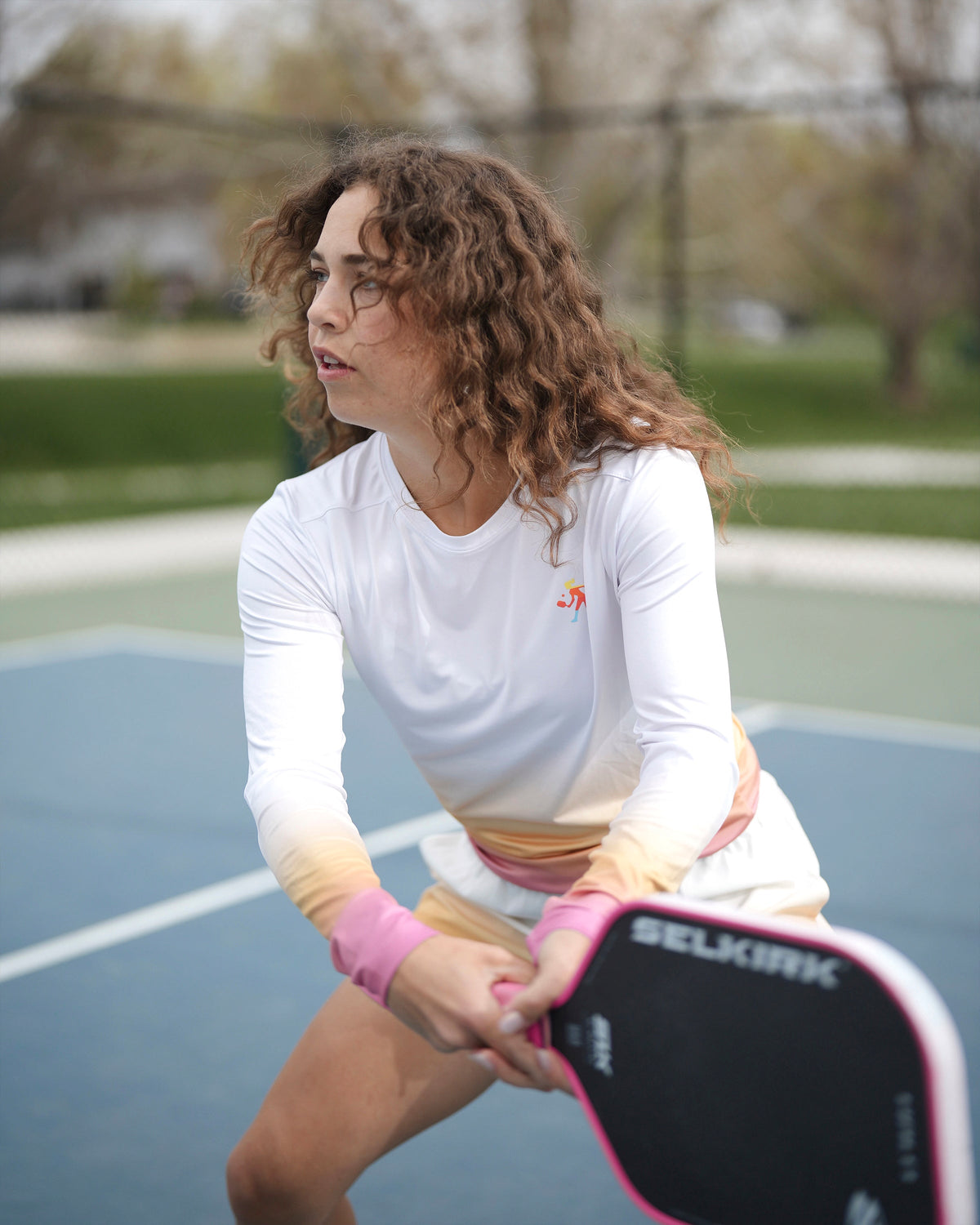 Women's Dip Dye Performance Long Sleeve Crewneck for Pickleball - Image 2