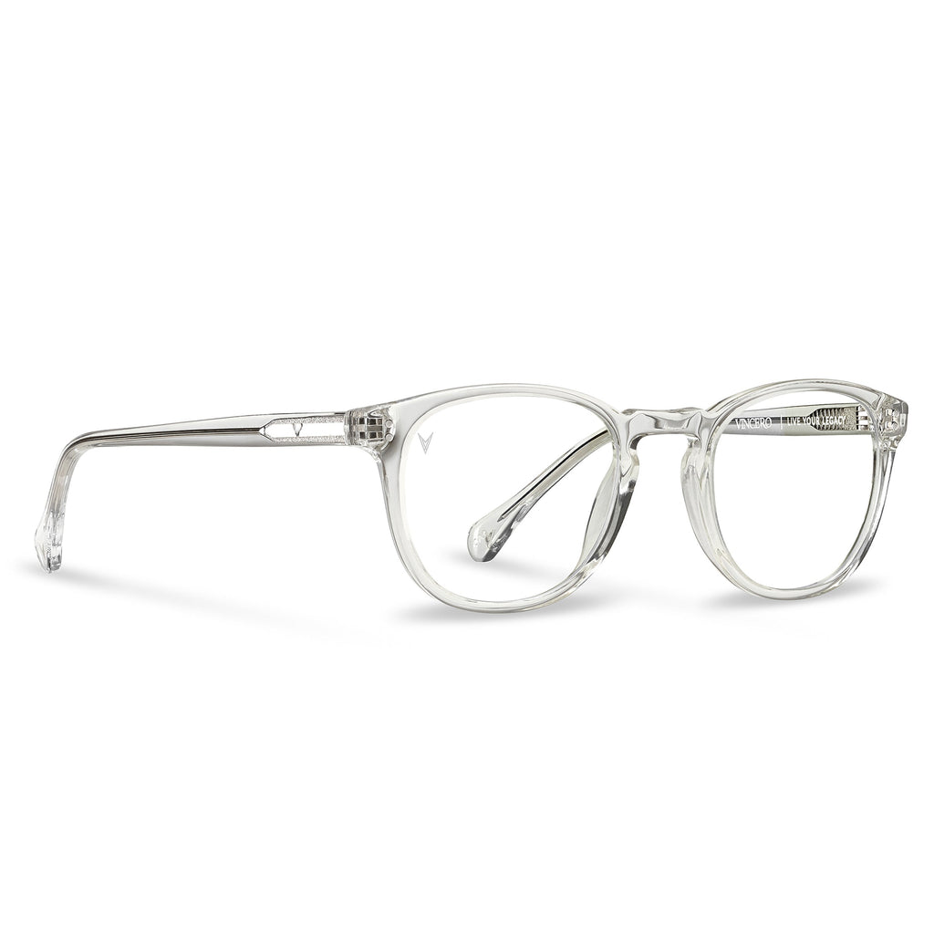 District Blue Light Glasses - Crystal Round Frames