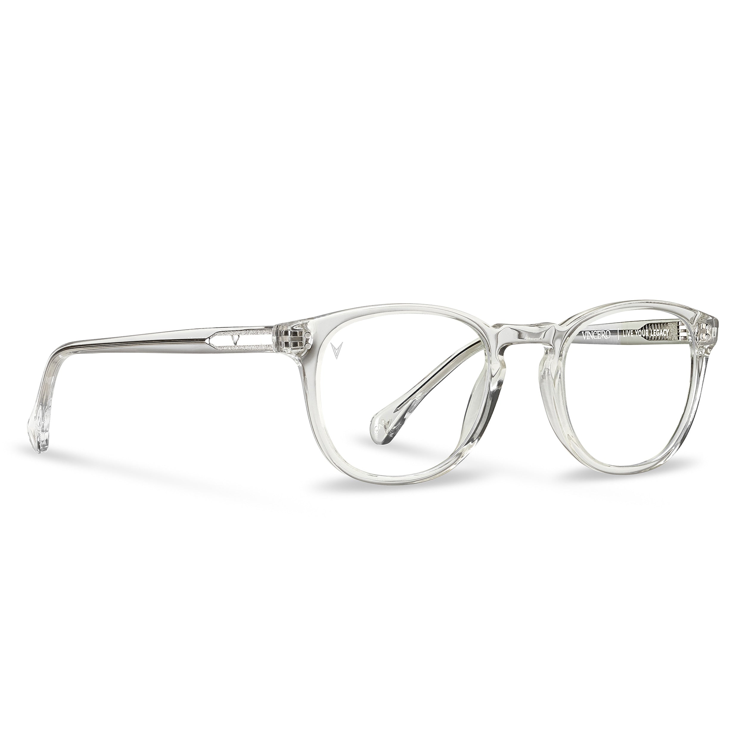 District Blue Light Glasses - Crystal Round Frames
